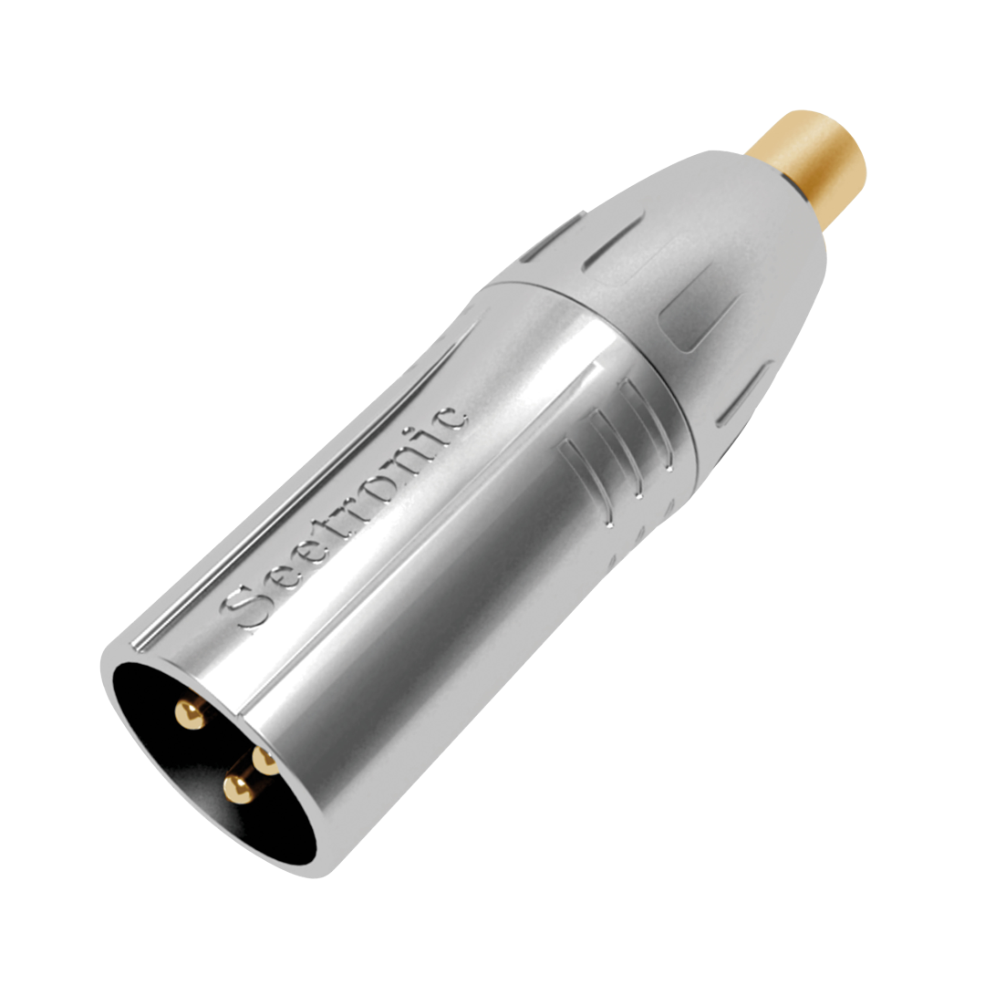 XLR 3P male to RCA female Vergulde contacten - Zilverkleurige behuizing