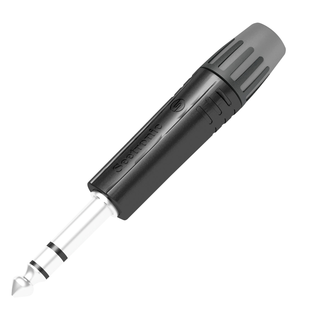 Jack Plug 6.3 mm Stereo Zwarte behuizing - zwarte eindkap