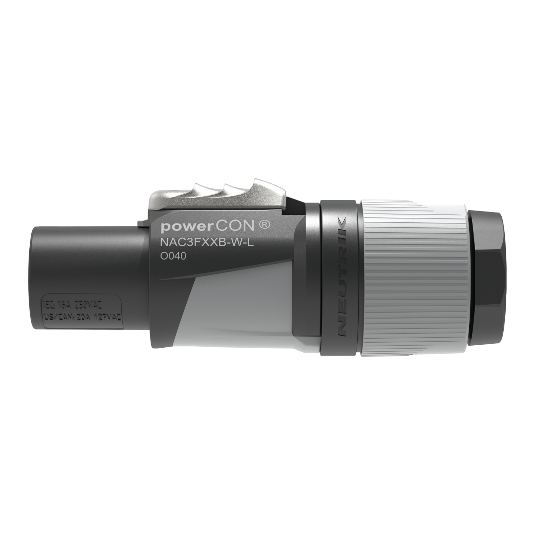 PowerCON Connector - L Grijs/witte behuizing - Grote kabeldiameter