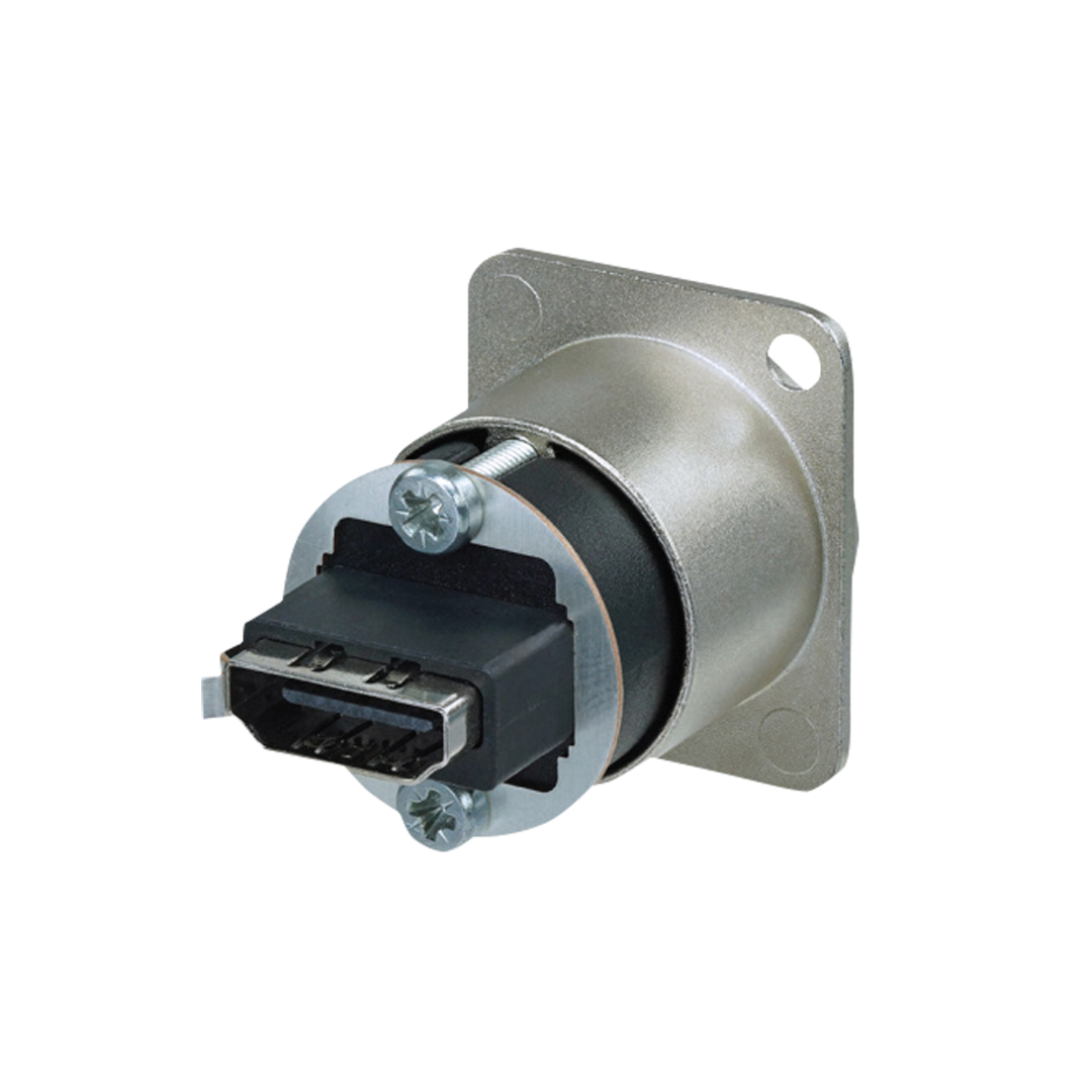 HDMI Feedthrough Adapter D-size D-vormige behuizing - nikkel