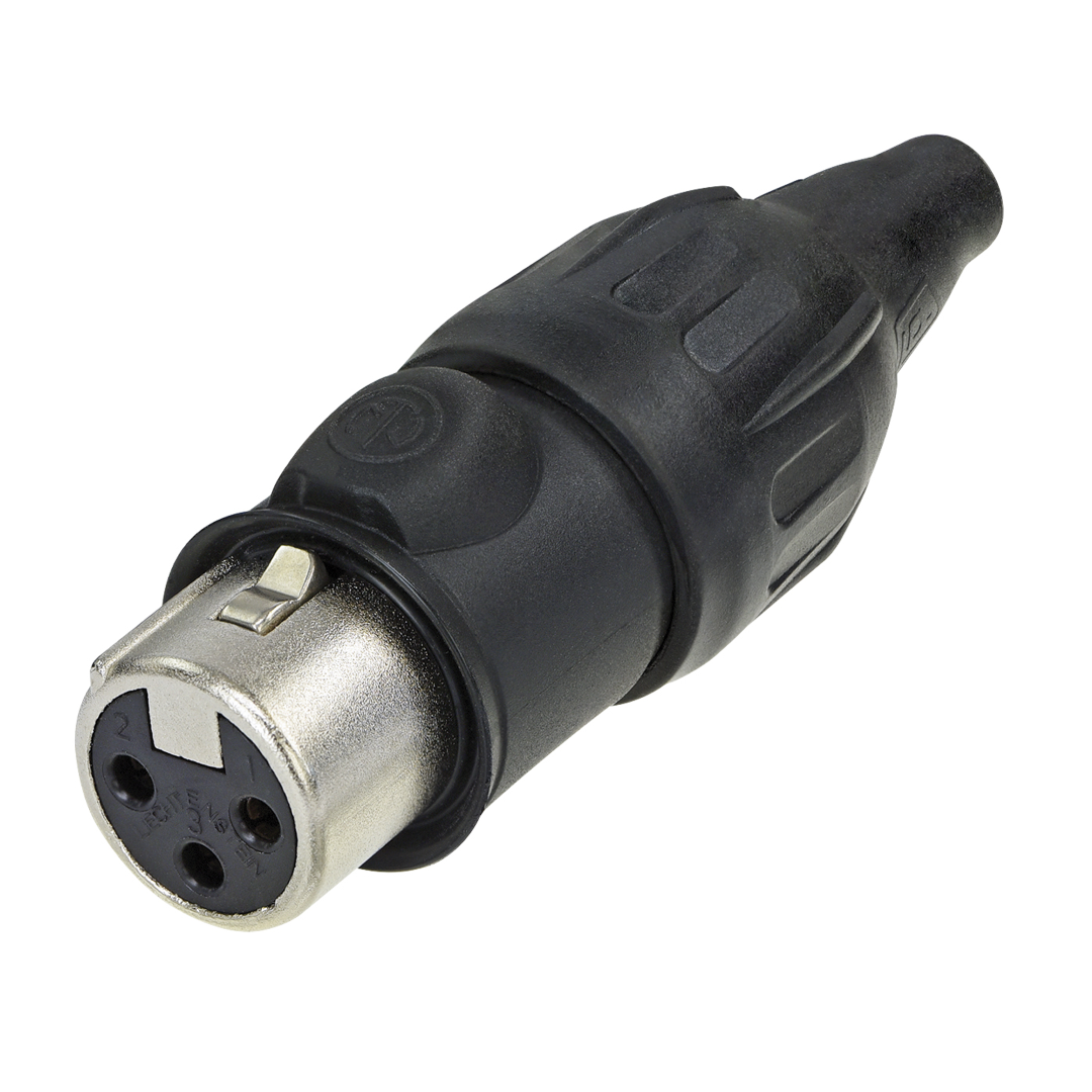 XLR 3P Connector - female TOP Vergulde contactpunten - roestvrij stalen behuizing