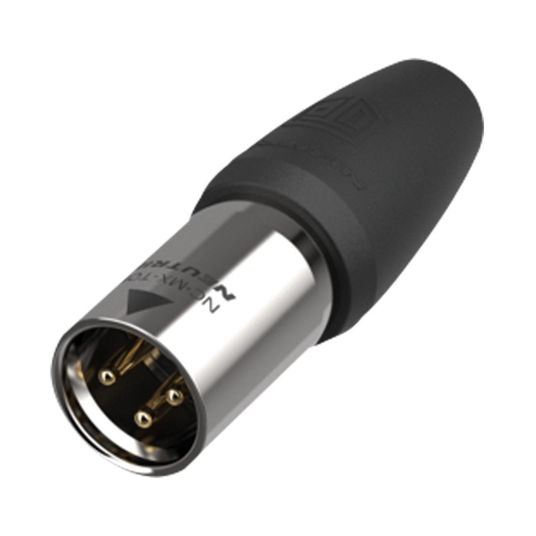 XLR 3P Connector male TOP Vergulde contactpunten - roestvrij stalen behuizing