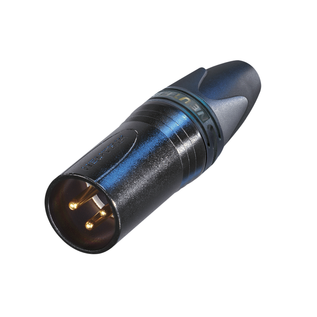 XLR 3P male Black housing Zwarte metalen behuizing - vergulde contacten