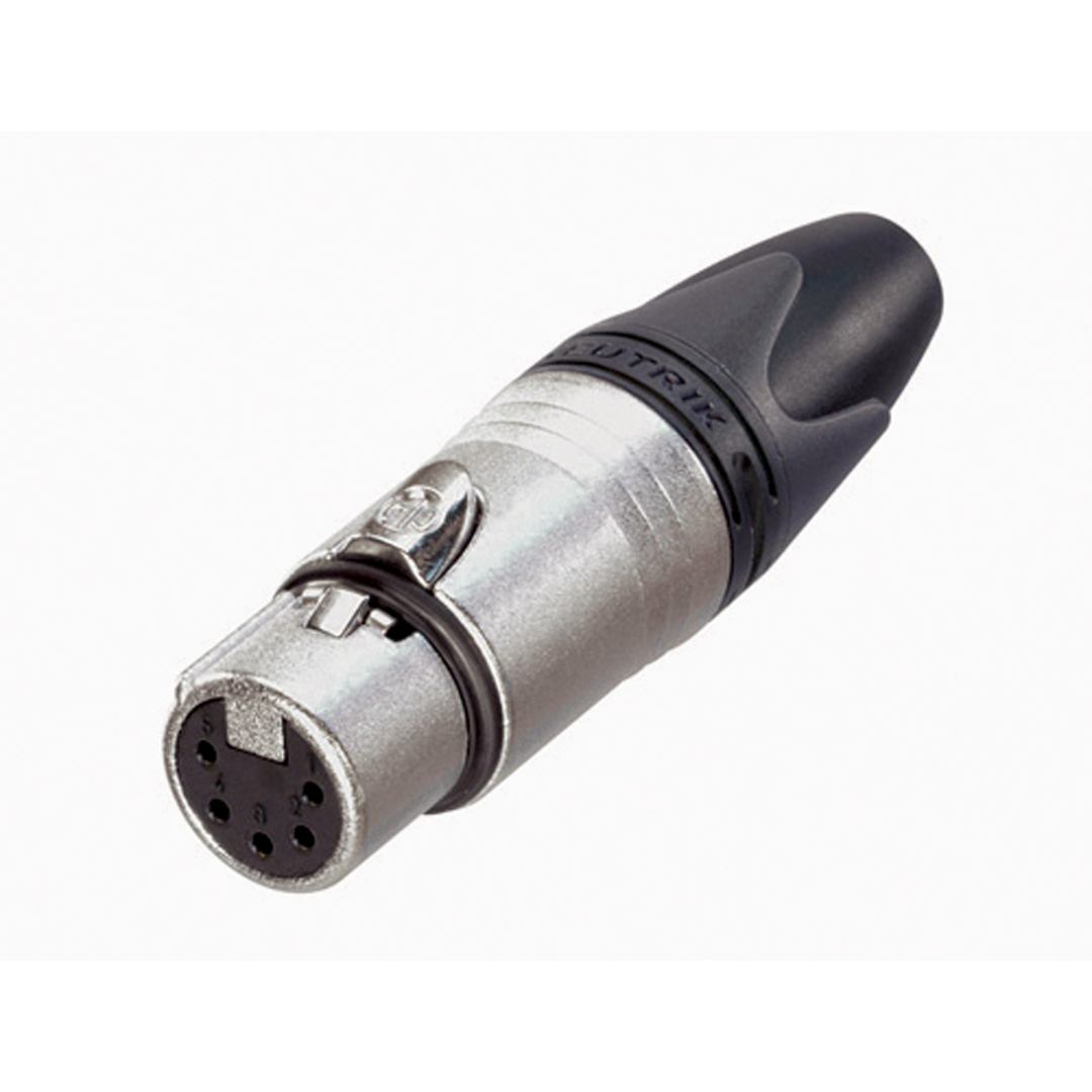 XLR 5P Connector - female - Neutrik XX Verzilverde contactpunten - nikkelen behuizing