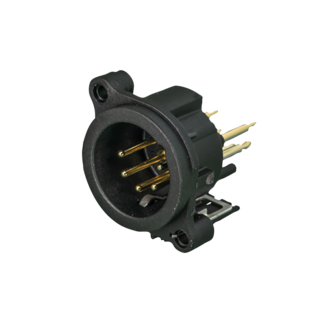 XLR 5P Receptacle - male Verticale PCB-montage