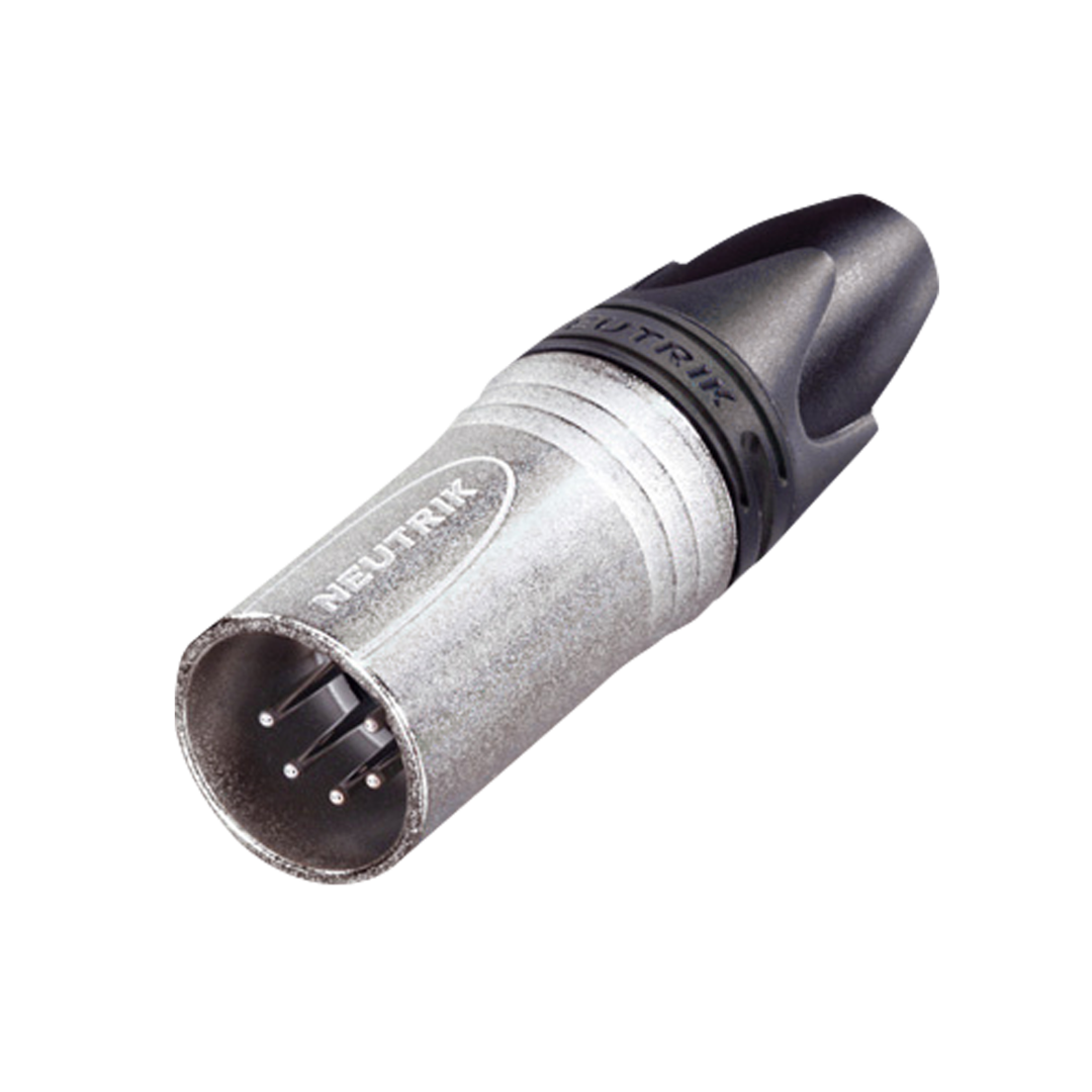 XLR 5P Connector - male - Neutrik XX Verzilverde contactpunten - nikkelen behuizing