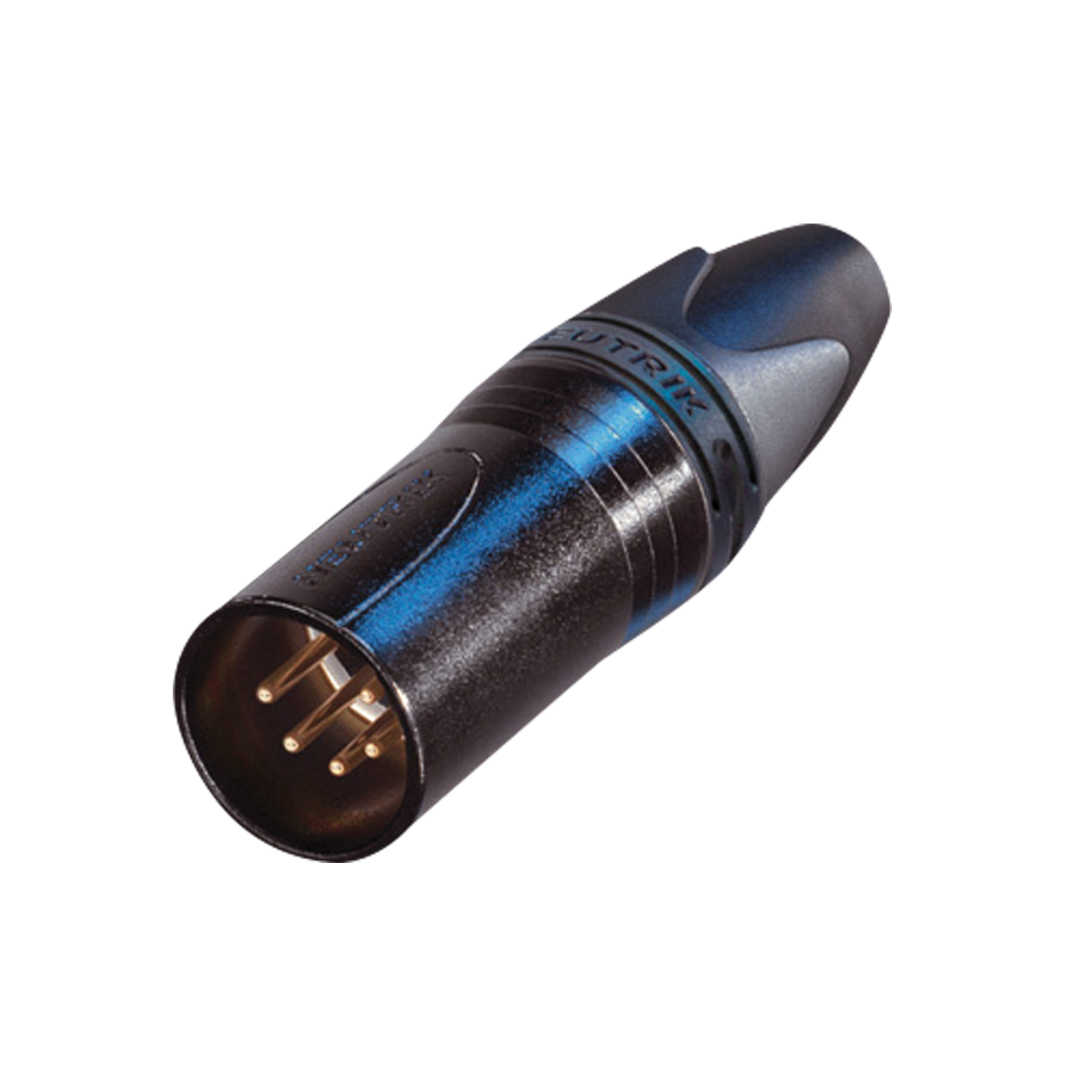 XLR 5P Connector - male - Neutrik XX Verzilverde contactpunten - zwarte behuizing