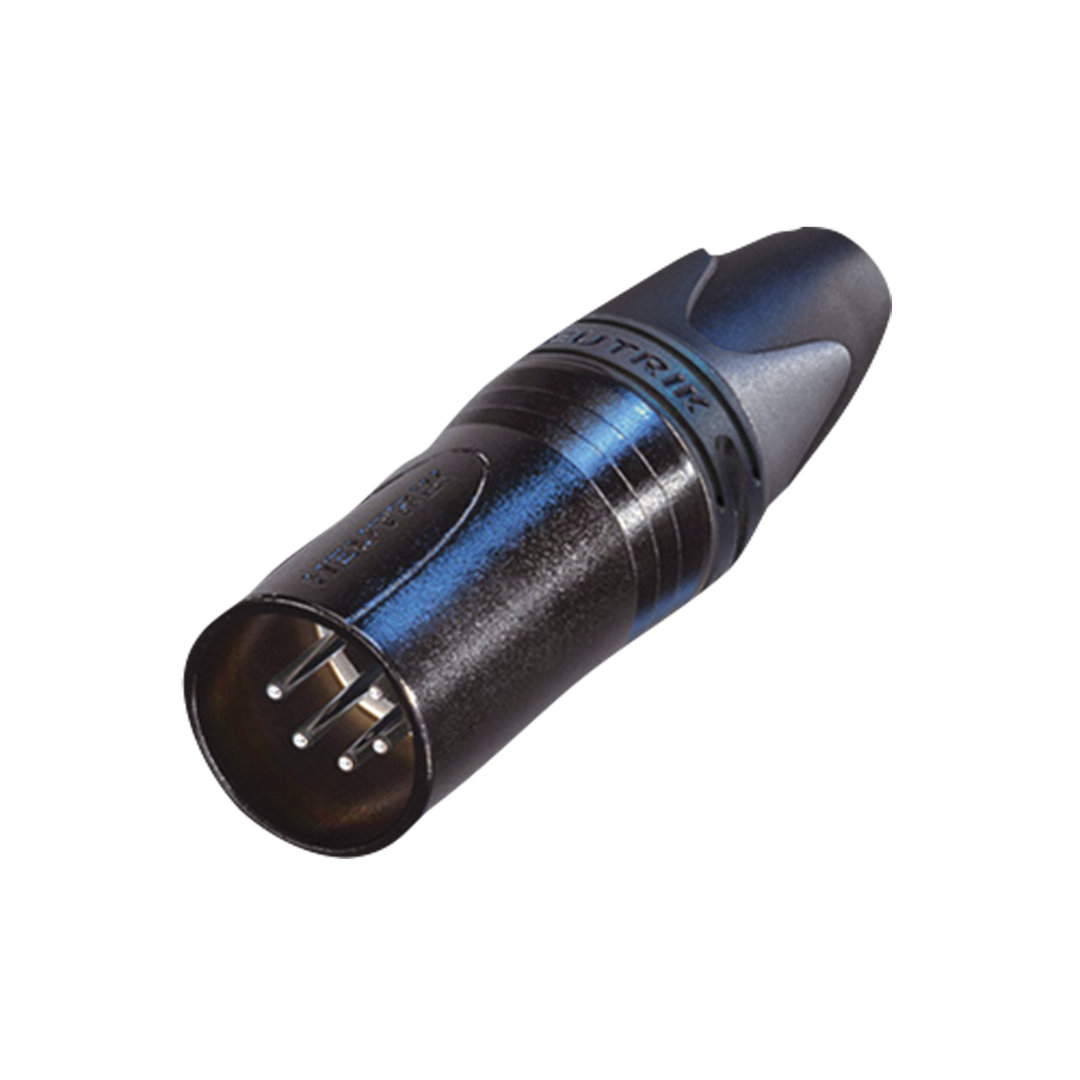 XLR 5P Connector - male - Neutrik XX Verzilverde contactpunten - nikkelen behuizing