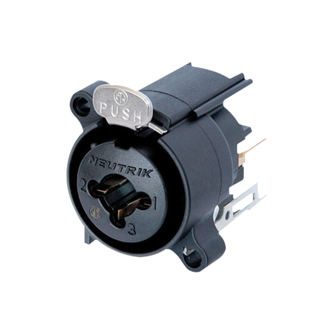 Audio XLR/jack 3P connector - female Bronzen contacten, stalen vergrendelingselement