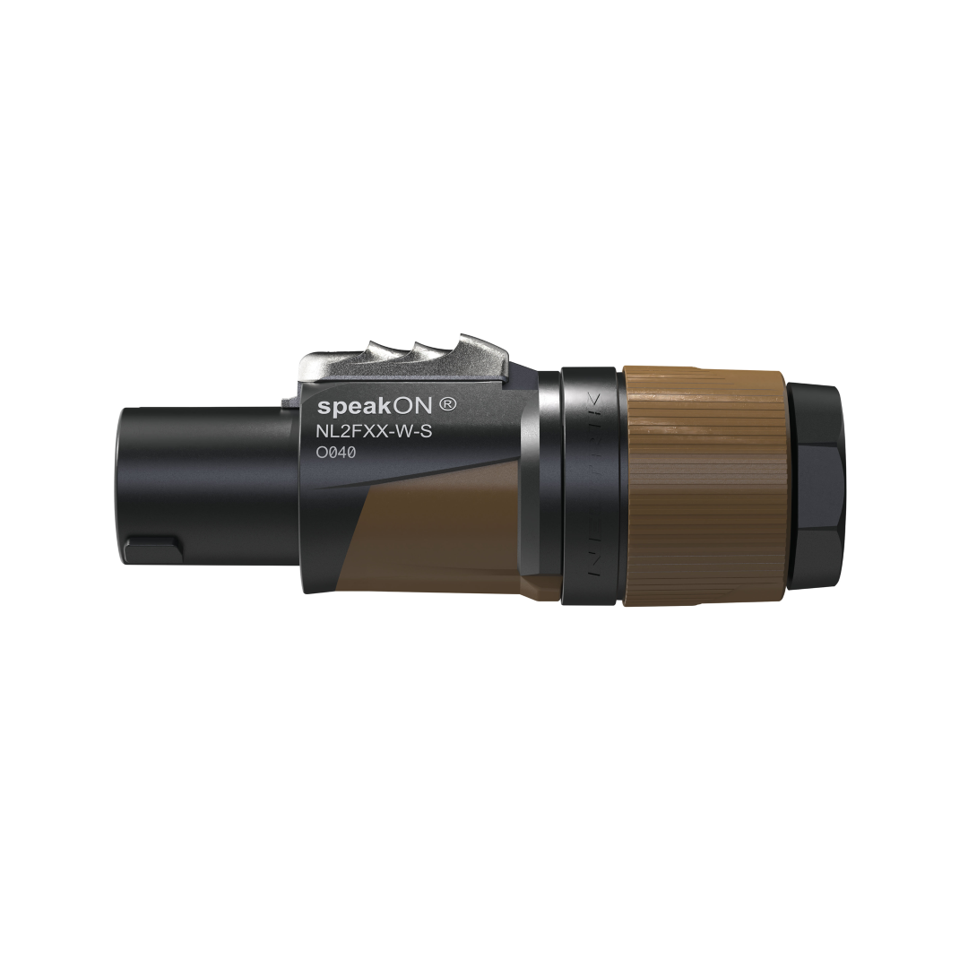speakON 2P Cable Connector - S Zwarte/bruine behuizing - Kleine diameter kabels