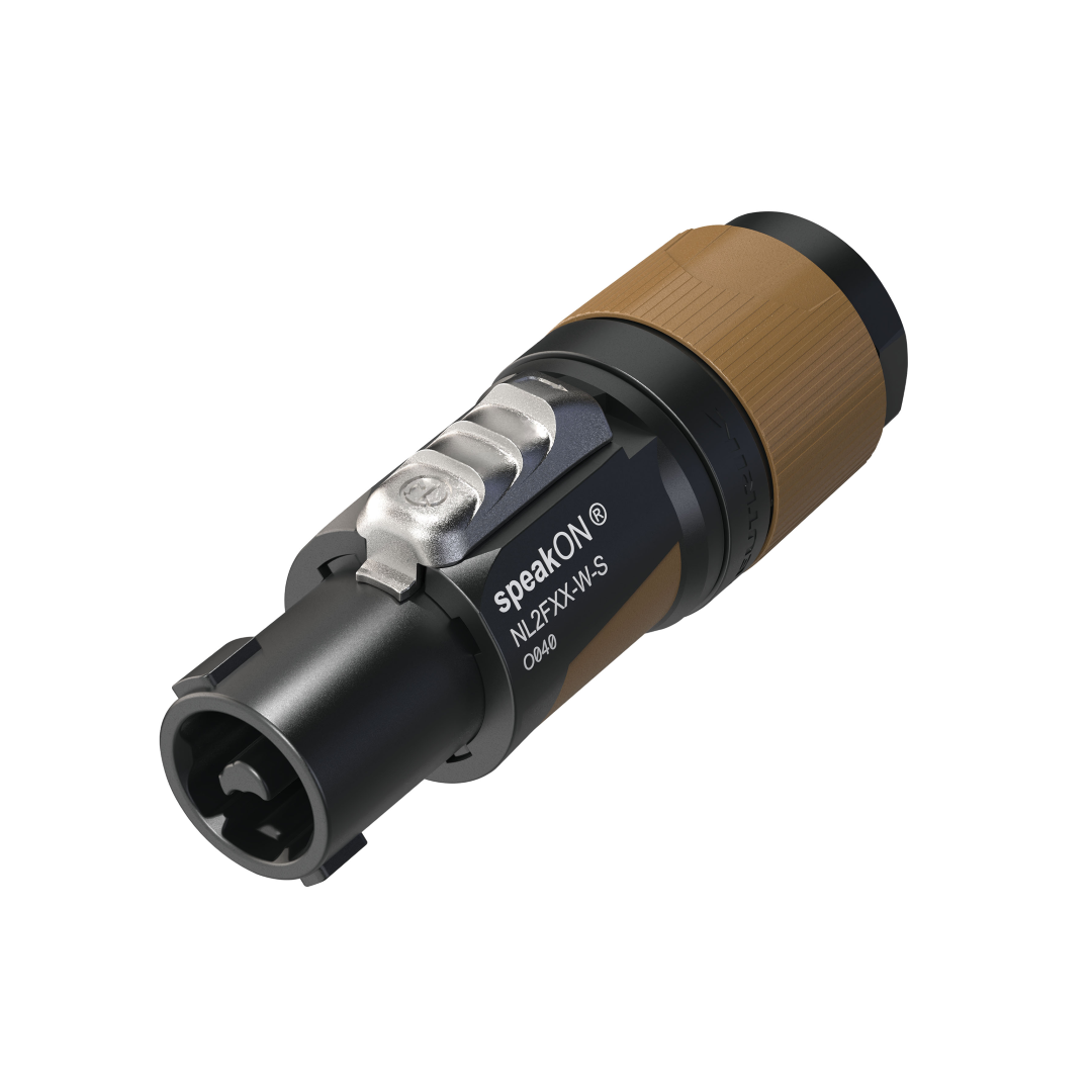 speakON 2P Cable Connector - S Zwarte/bruine behuizing - Kleine diameter kabels