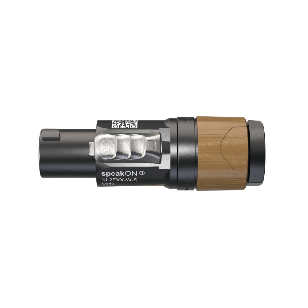 speakON 2P Cable Connector - S Zwarte/bruine behuizing - Kleine diameter kabels