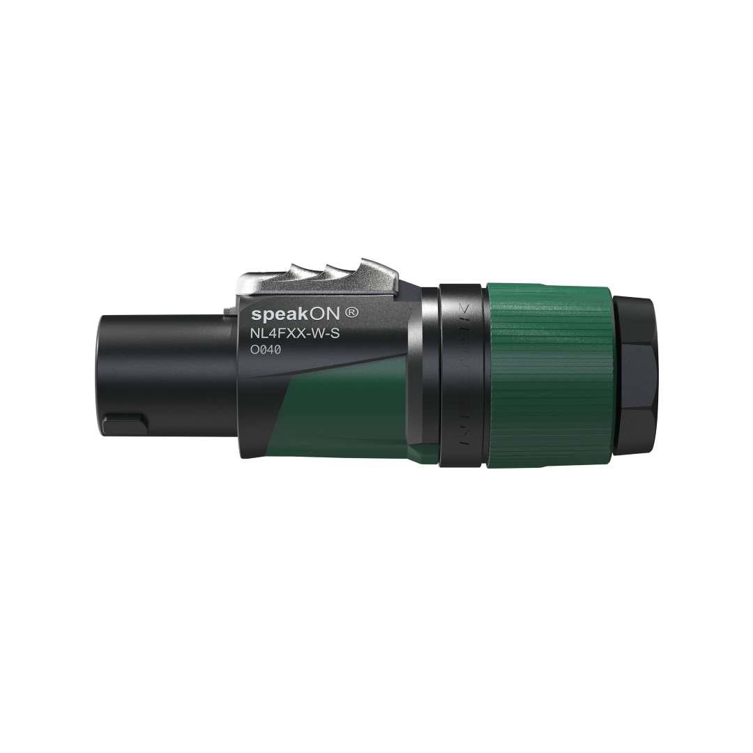 speakON 4P Cable Connector - S Zwarte/groene behuizing - Kleine diameter kabels