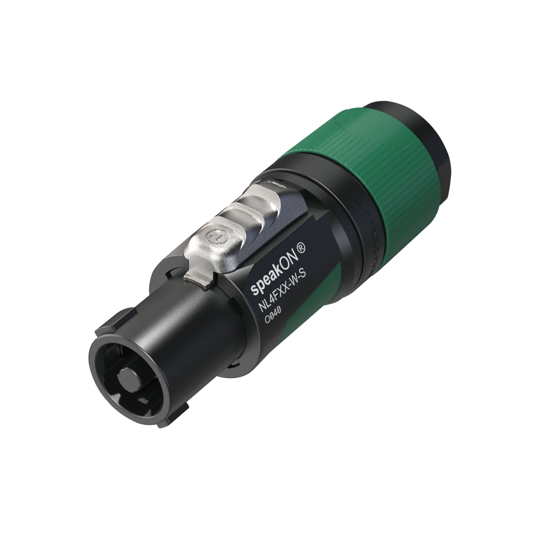 speakON 4P Cable Connector - S Zwarte/groene behuizing - Kleine diameter kabels