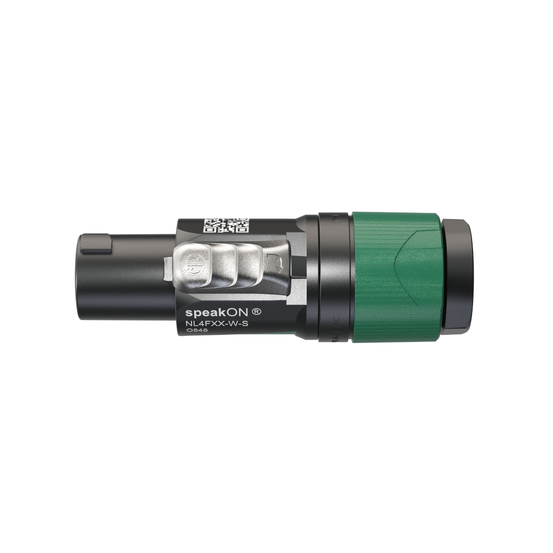 speakON 4P Cable Connector - S Zwarte/groene behuizing - Kleine diameter kabels