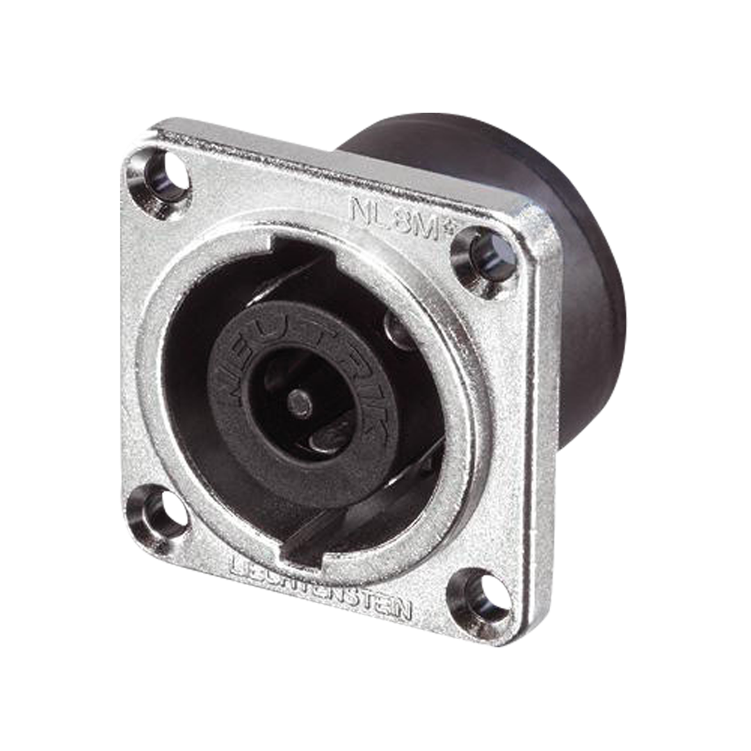 speakON 8P Chassis - male Nikkelen behuizing
