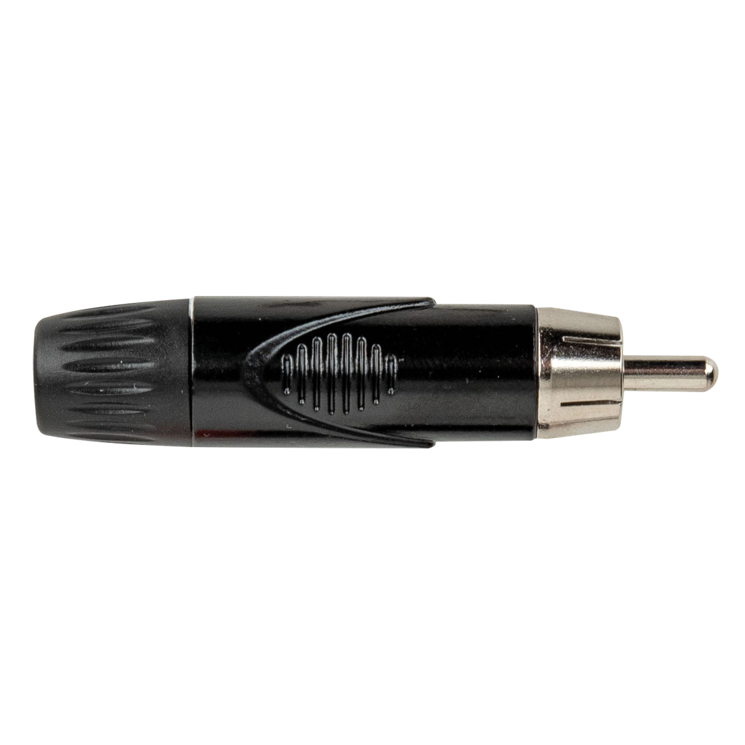 RCA Connector - Male - Black Housing Zwarte einddop