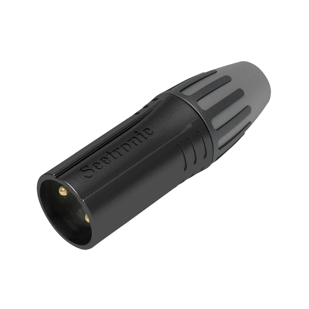 XLR 3P Connector - male Vergulde contacten - zwarte behuizing