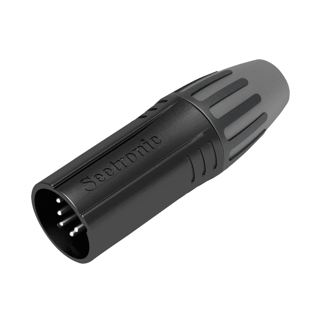 XLR 5P Connector - male Verzilverde contacten - zwarte behuizing