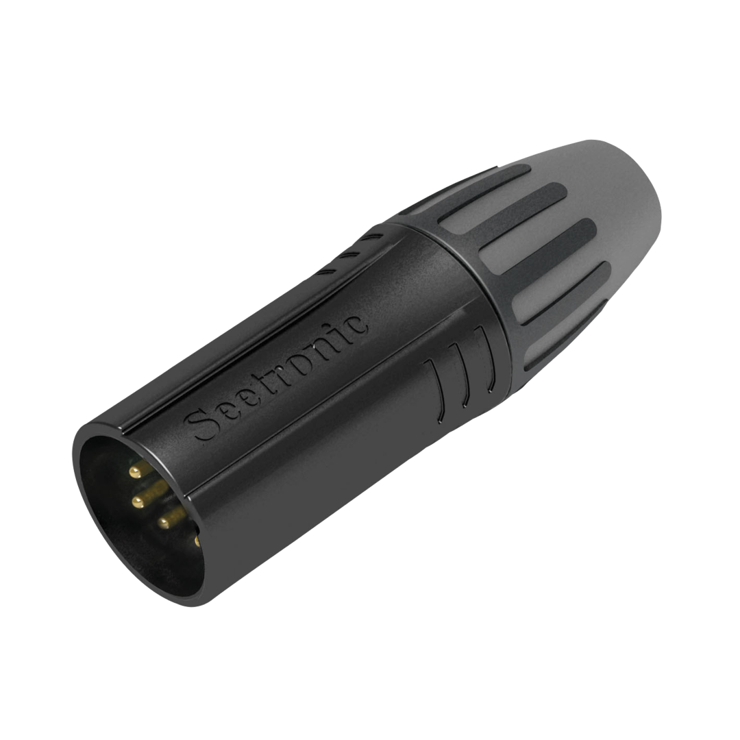 XLR 5P Connector - male Vergulde contacten - zwarte behuizing