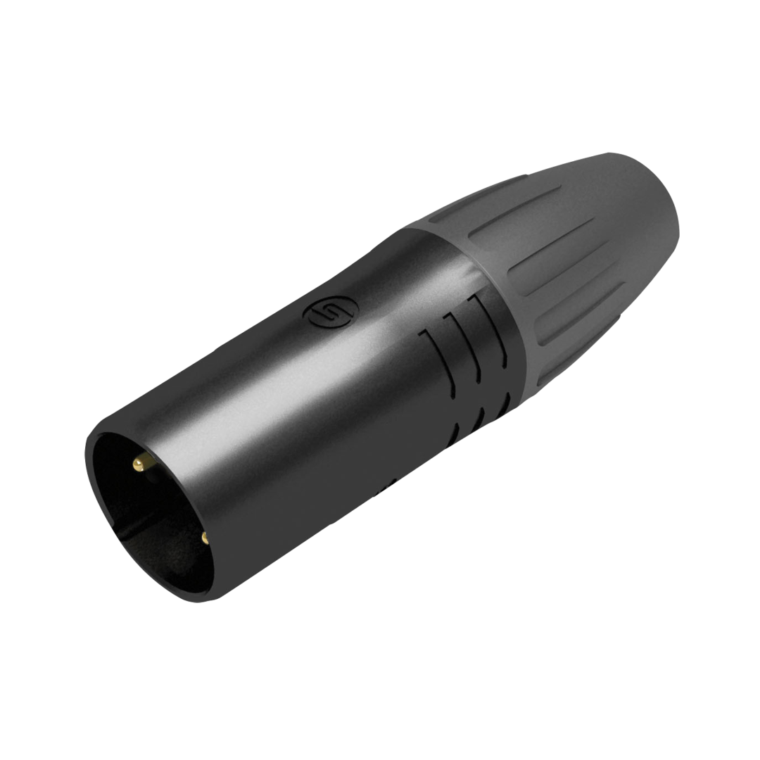 XLR 5P Connector - male - IP65 Vergulde contacten - zwarte behuizing