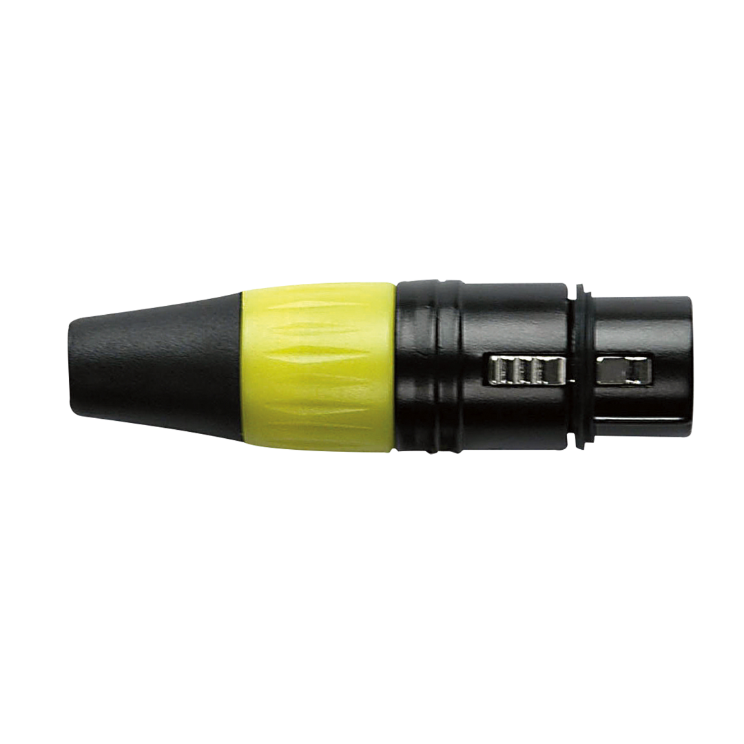 XLR 3P Connector - female - black housing Geel