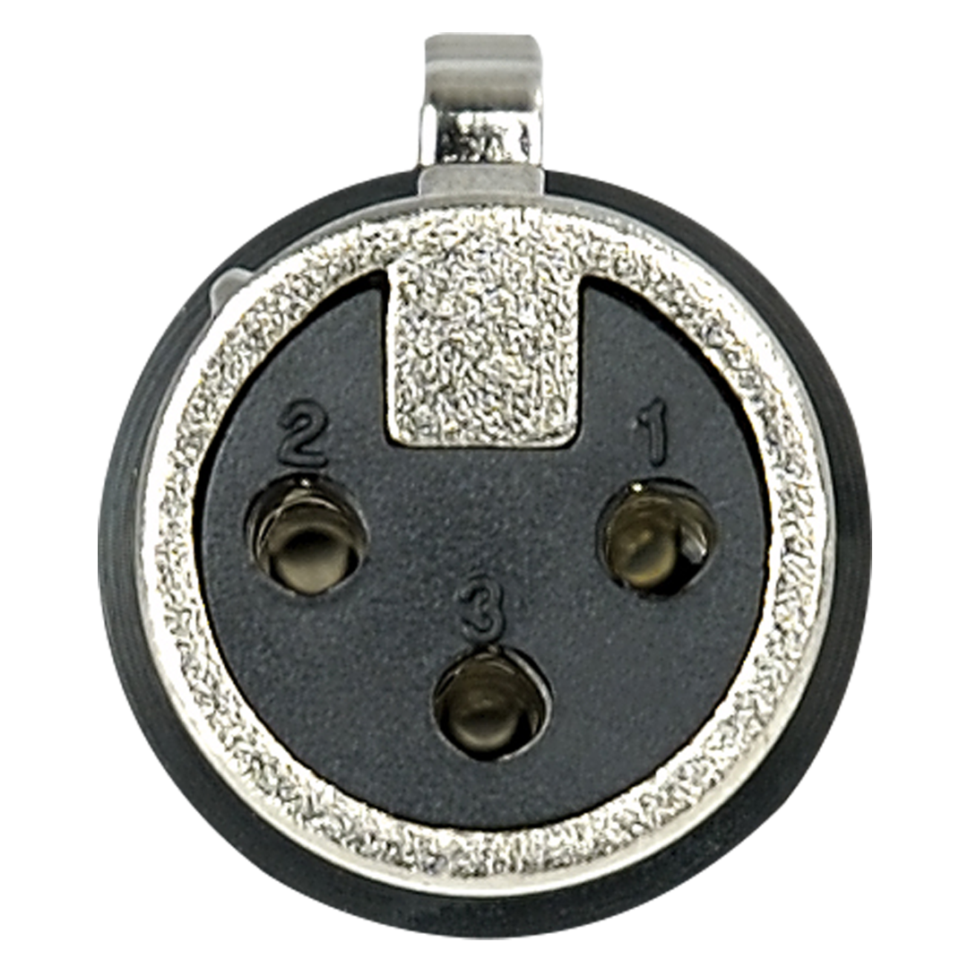 XLR 3P Connector - female - Nickel housing Zwart