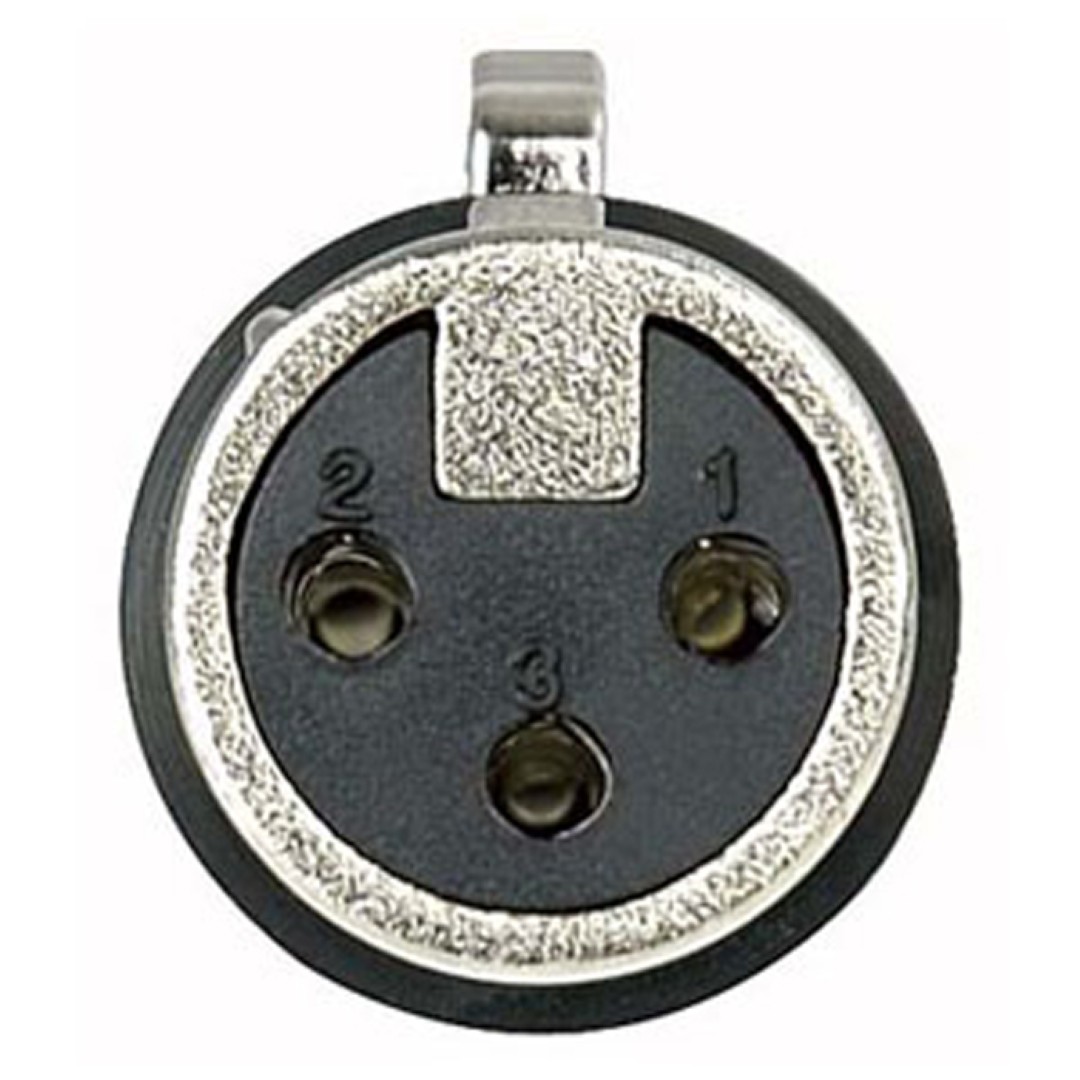 XLR 3P Connector - female - Nickel housing Zwart