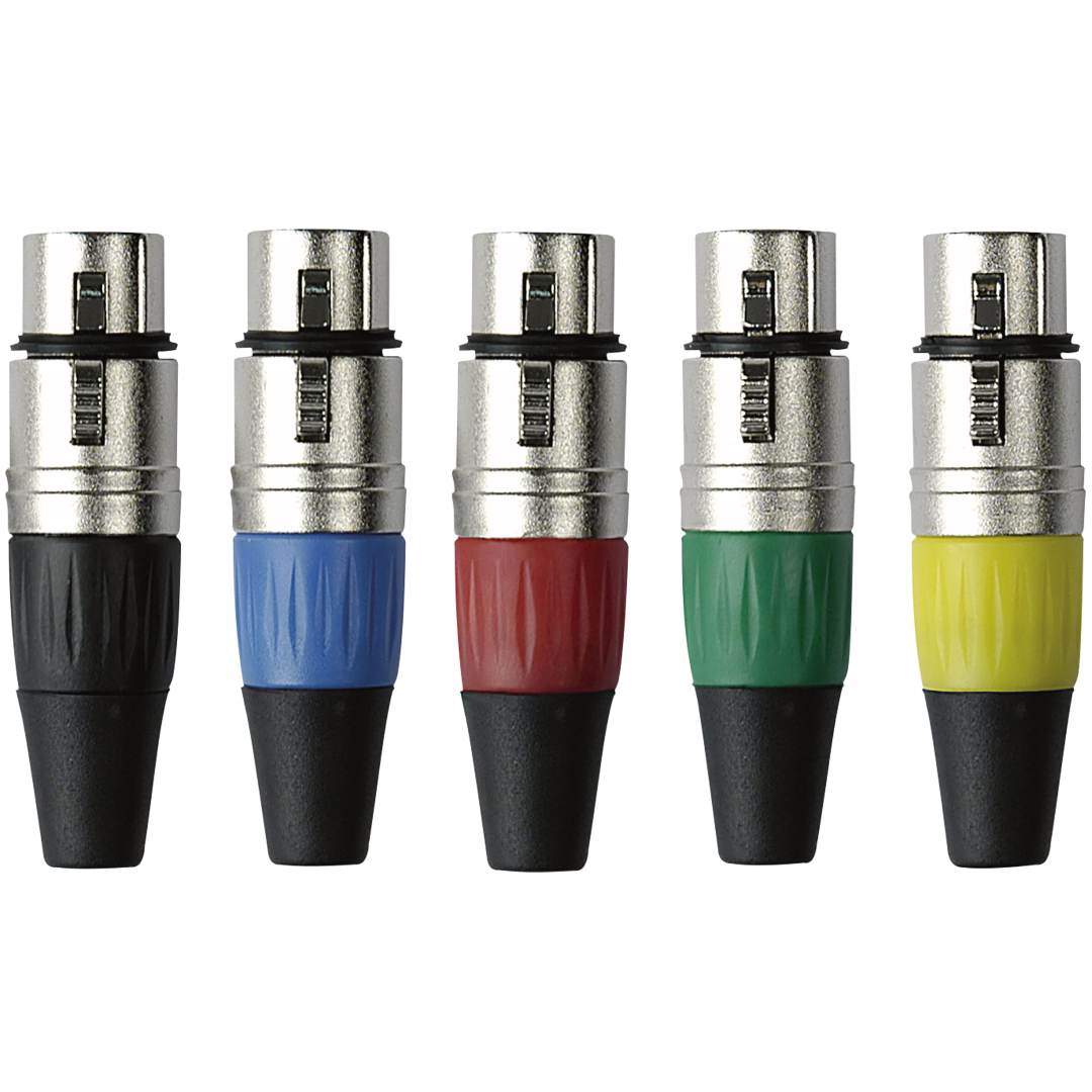 XLR 3P Connector - female - Nickel housing Zwart