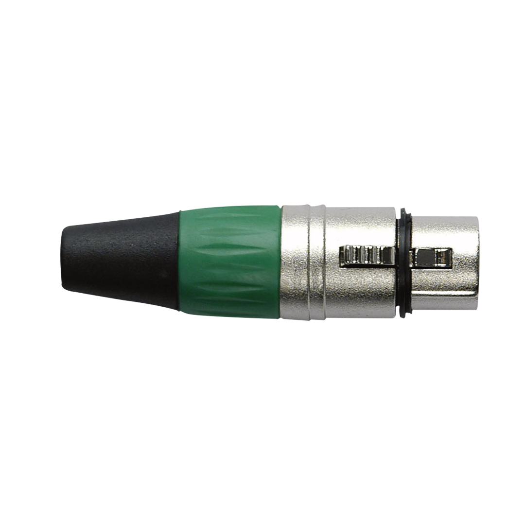 XLR 3P Connector - female - Nickel housing Groen