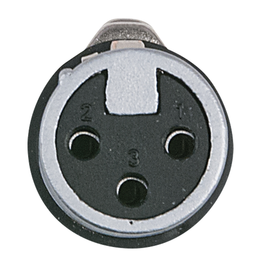 XLR 3P X-type female Zwarte einddop