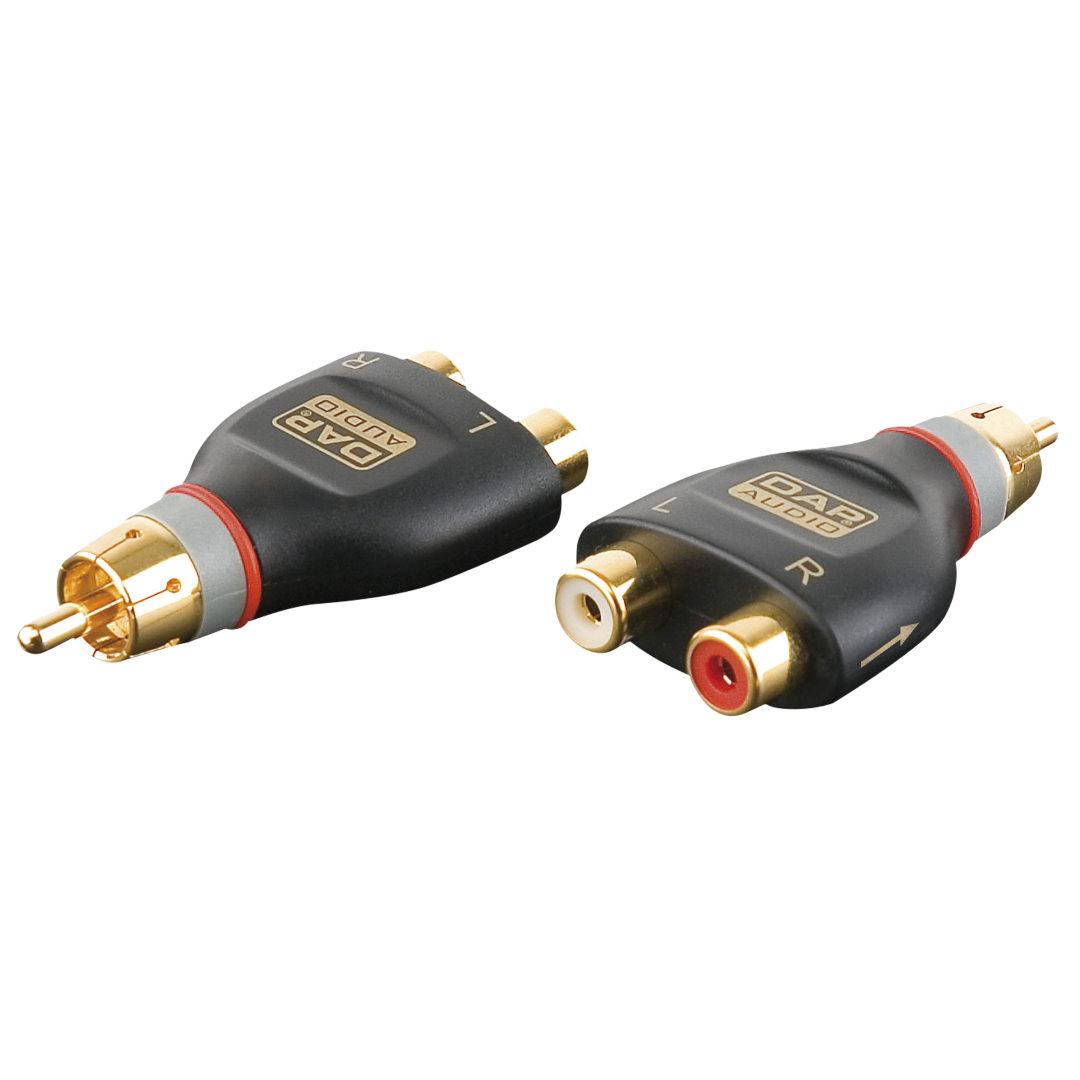 XGA38 - 2 x RCA/F to RCA/M - incl. 2 x 10 kilo-Ohm resistors Incl. 2 x 10 kilo-Ohm weerstanden