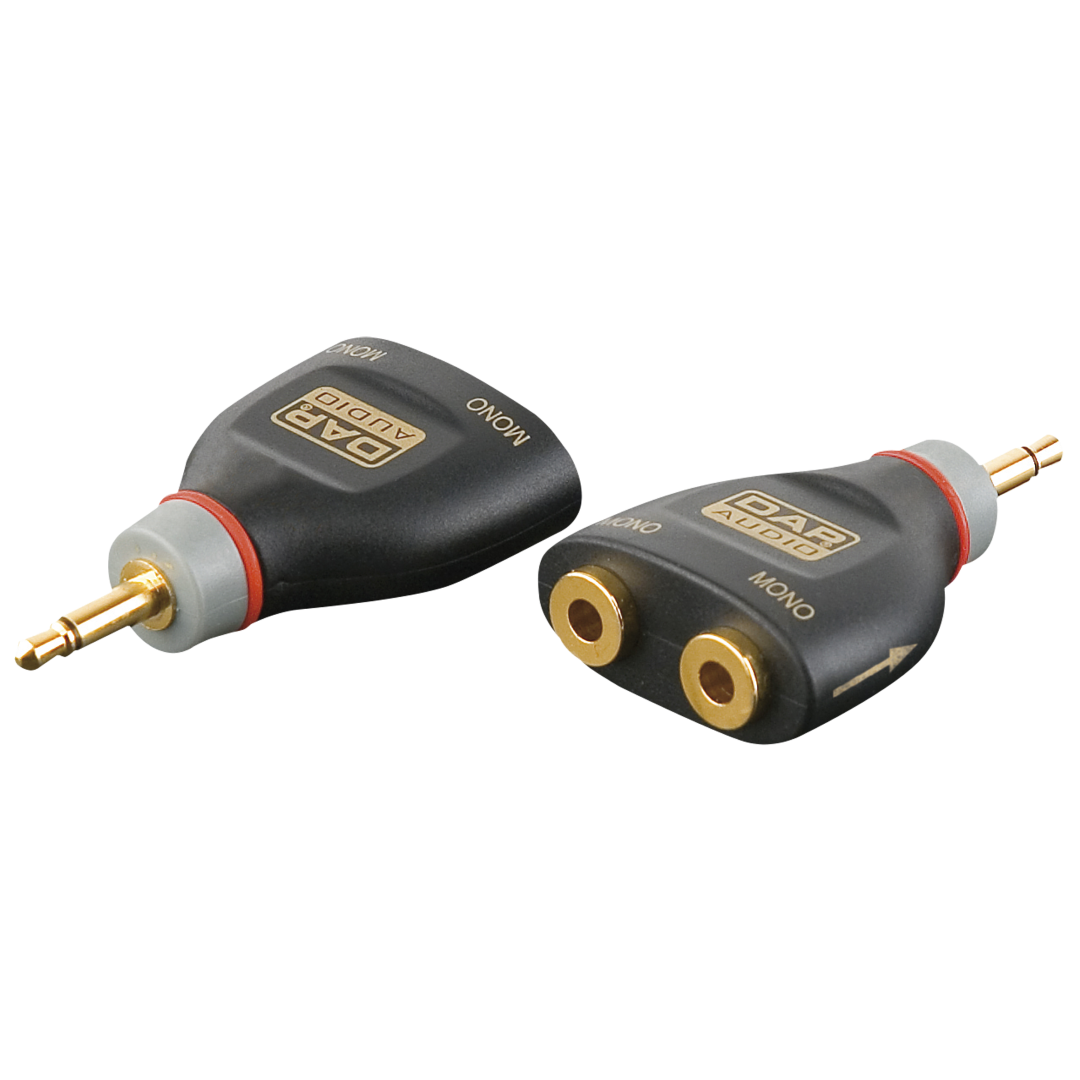 XGA40 - mini-jack/M to 2 x mini-jack/F - incl. 2 x 10 kilo-Ohm resistors Incl. 2 x 10 kilo-Ohm weerstanden