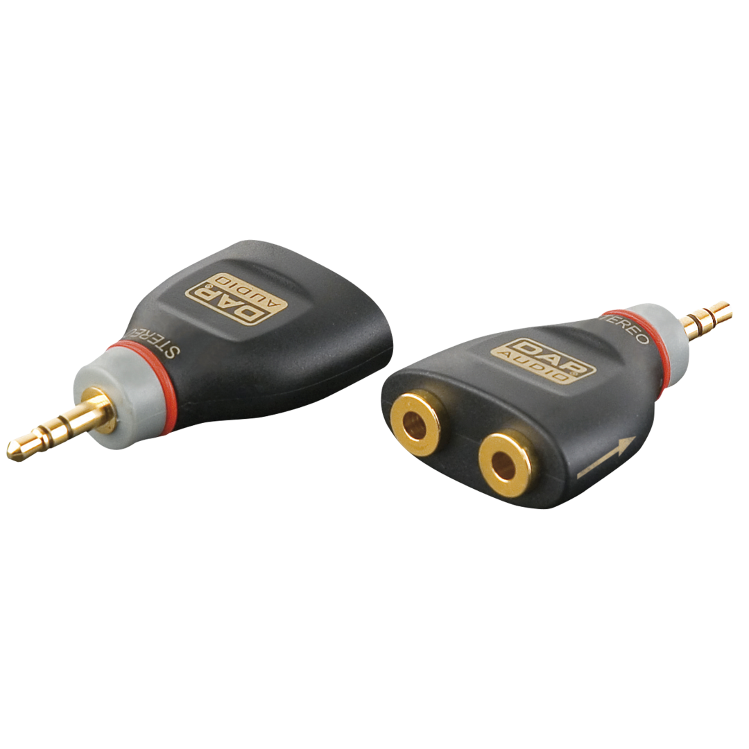 XGA44 - mini-jack/M stereo to 2 x mini-jack/F - incl. 4 x 10 kOhm resistors Incl. 4 x 10 kilo-Ohm weerstanden
