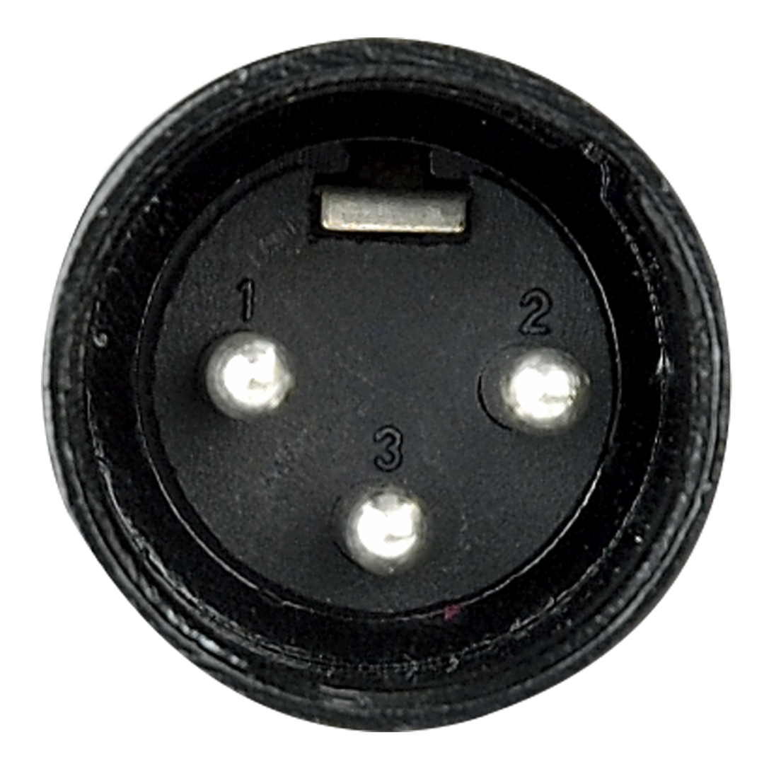 XLR 3P Connector - male - black housing Zwarte einddop