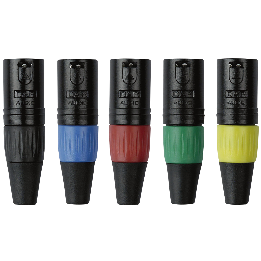 XLR 3P Connector - male - black housing Zwarte einddop