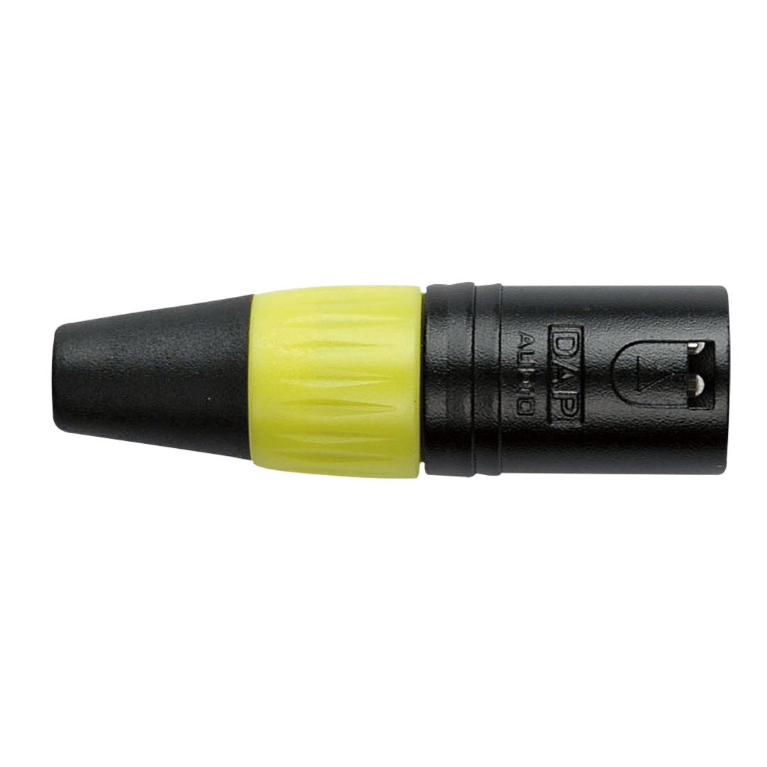 XLR 3P Connector - male - black housing Gele einddop