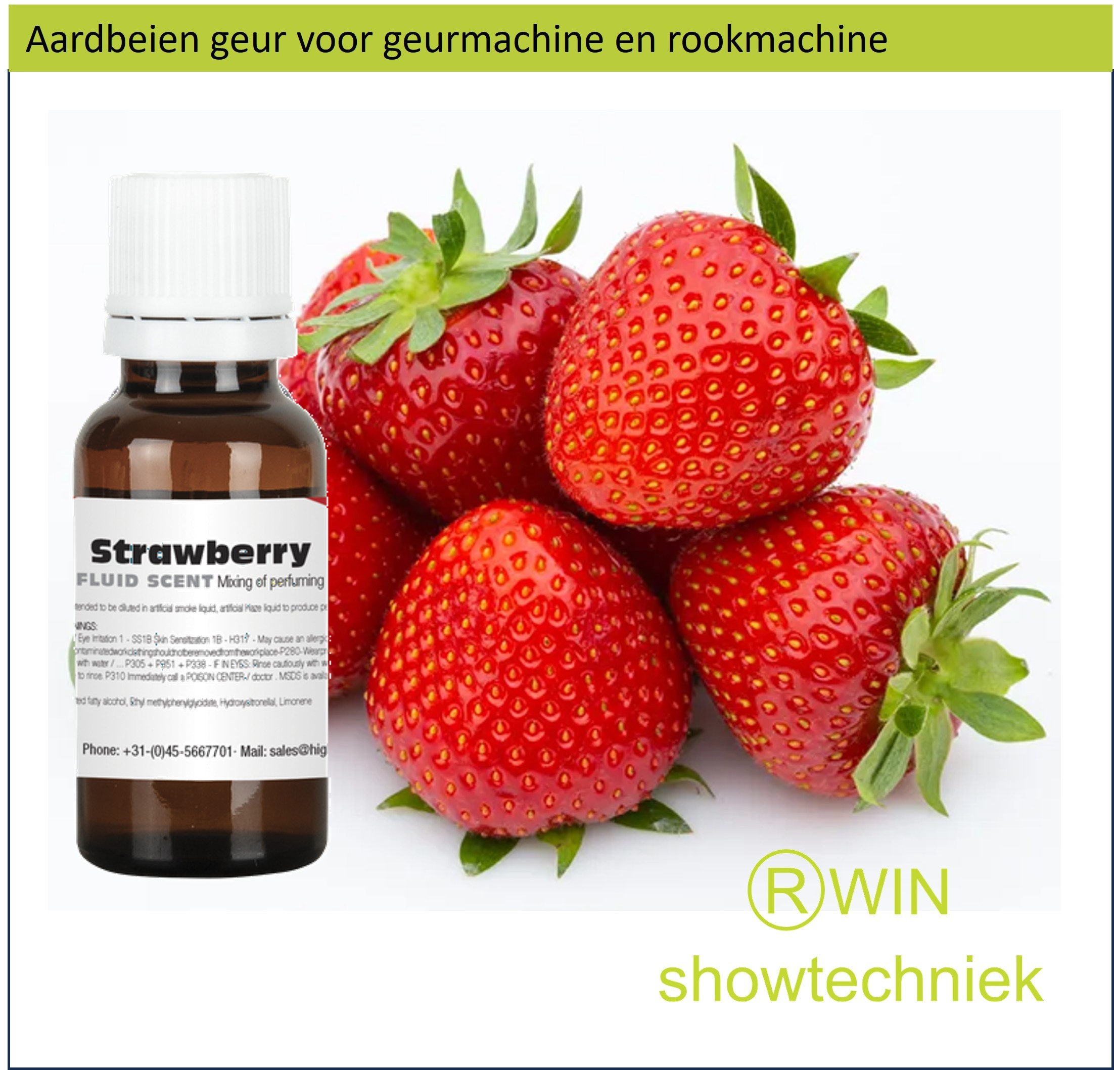 Rookmachine Geur Aardbei  mengen met 5 liter rookvloeistof.