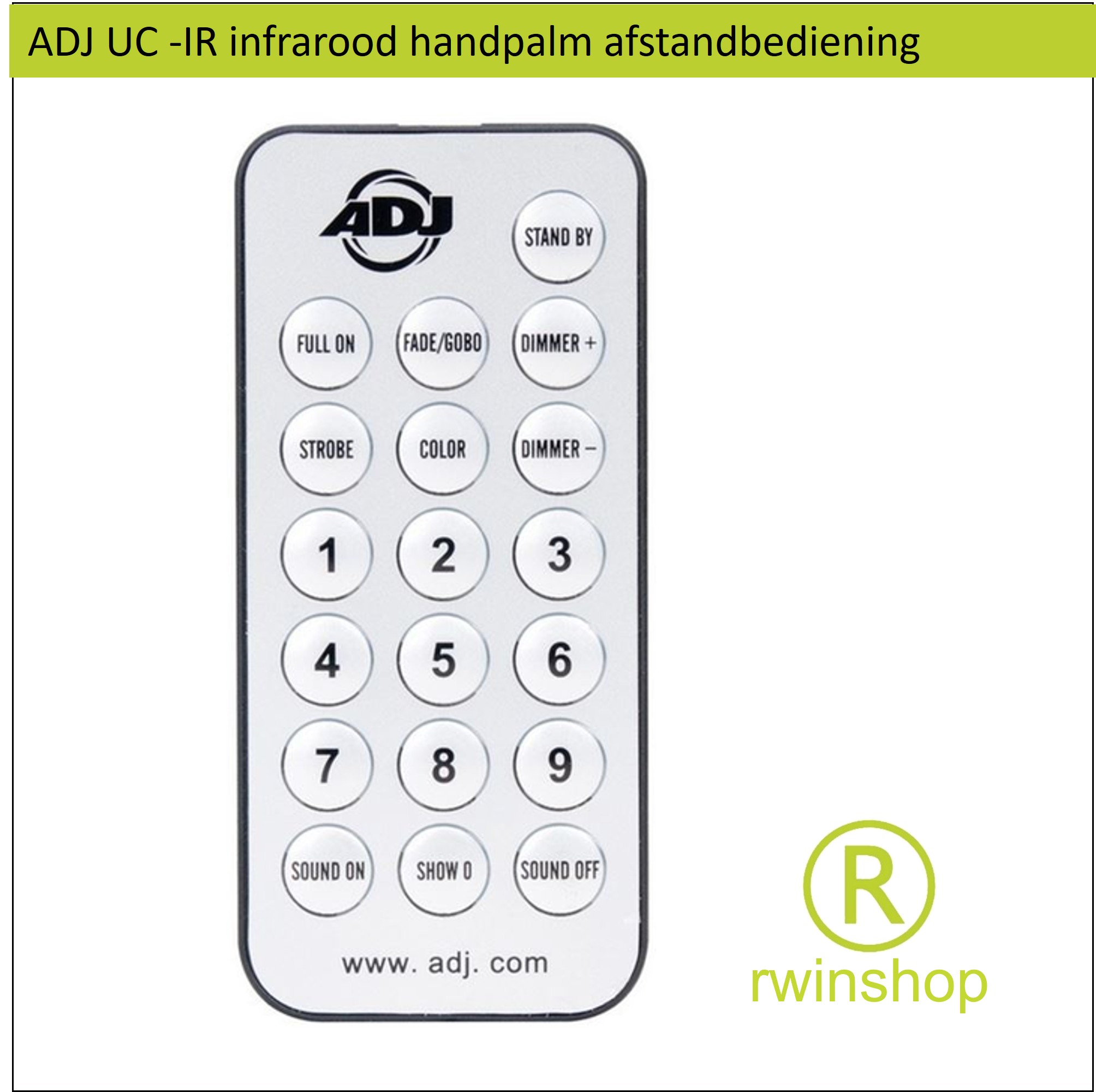 ADJ UC -IR infrarood handpalm afstandbediening
