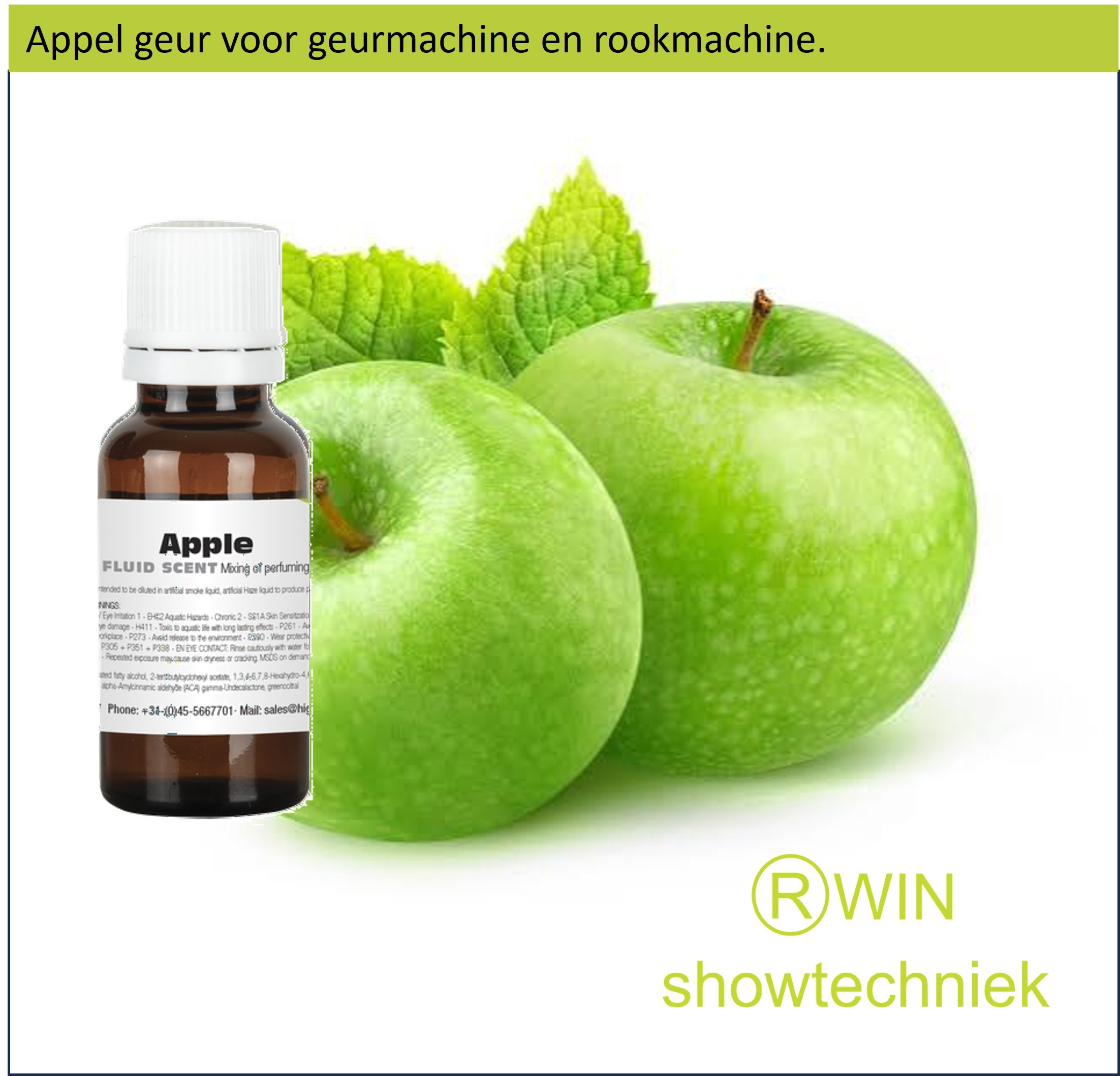 Rookmachine Geurtje Appel mengen met 5 liter rookvloeistof.