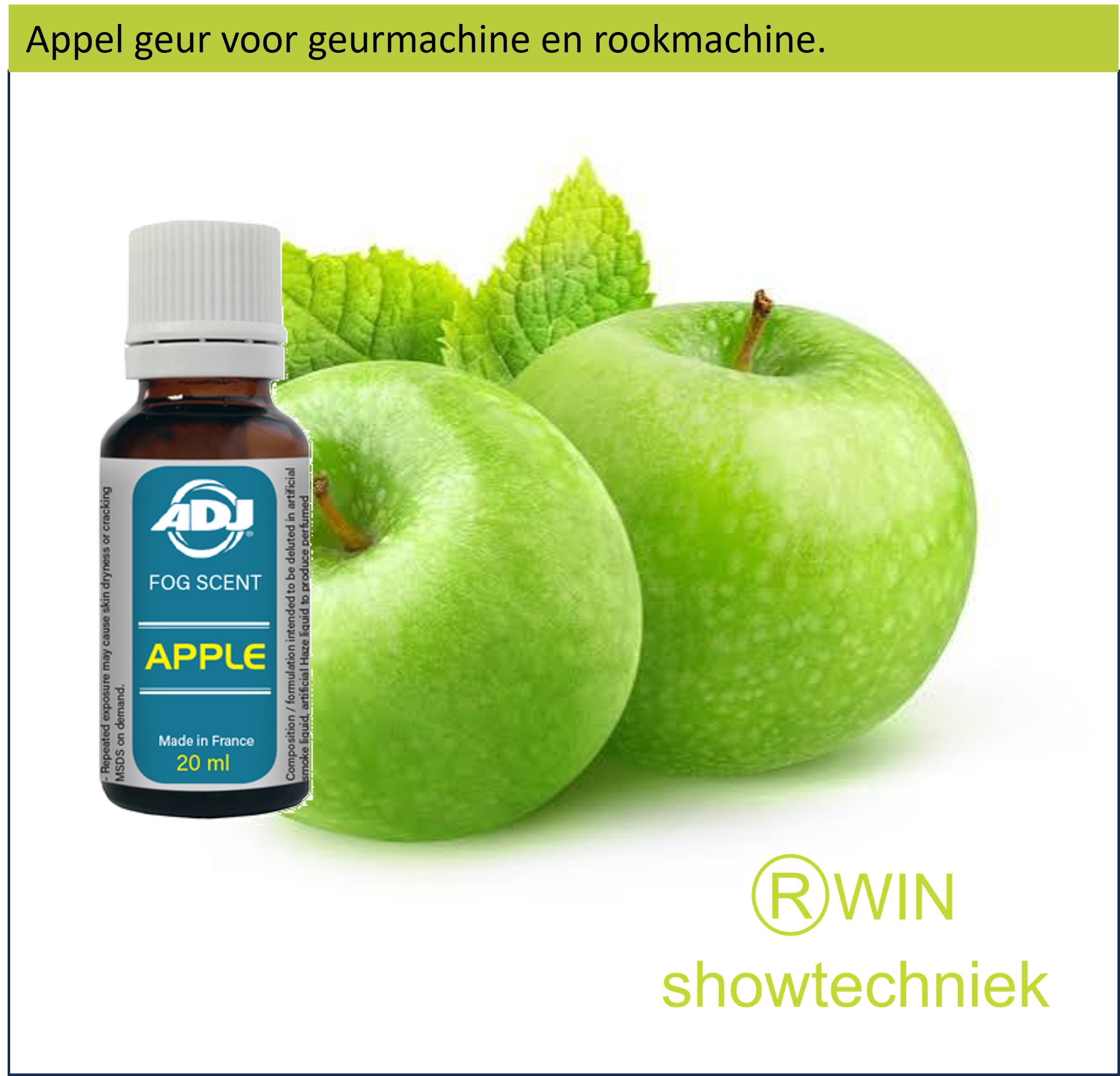 Rookmachine Geurtje Appel mengen met 5 liter rookvloeistof.