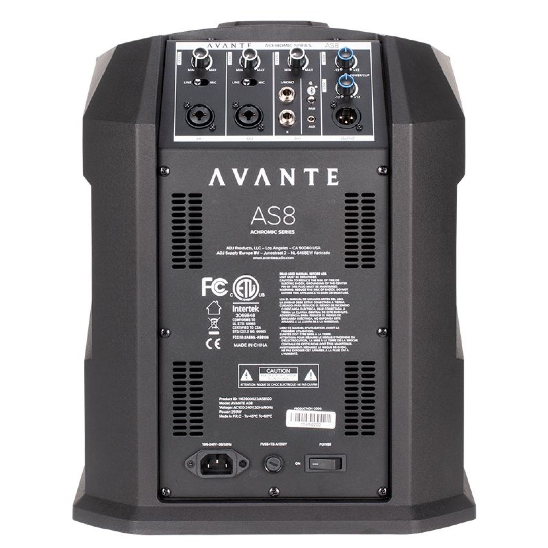 AS8 actief kolom luidsprekersysteem met mixer, subwoofer en  Bluetooth