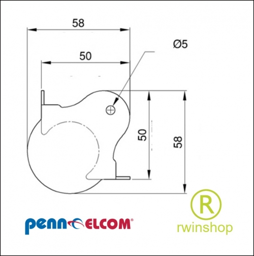 Zwarte Stoothoek Balhoek Medium 58mm verzet C1351K