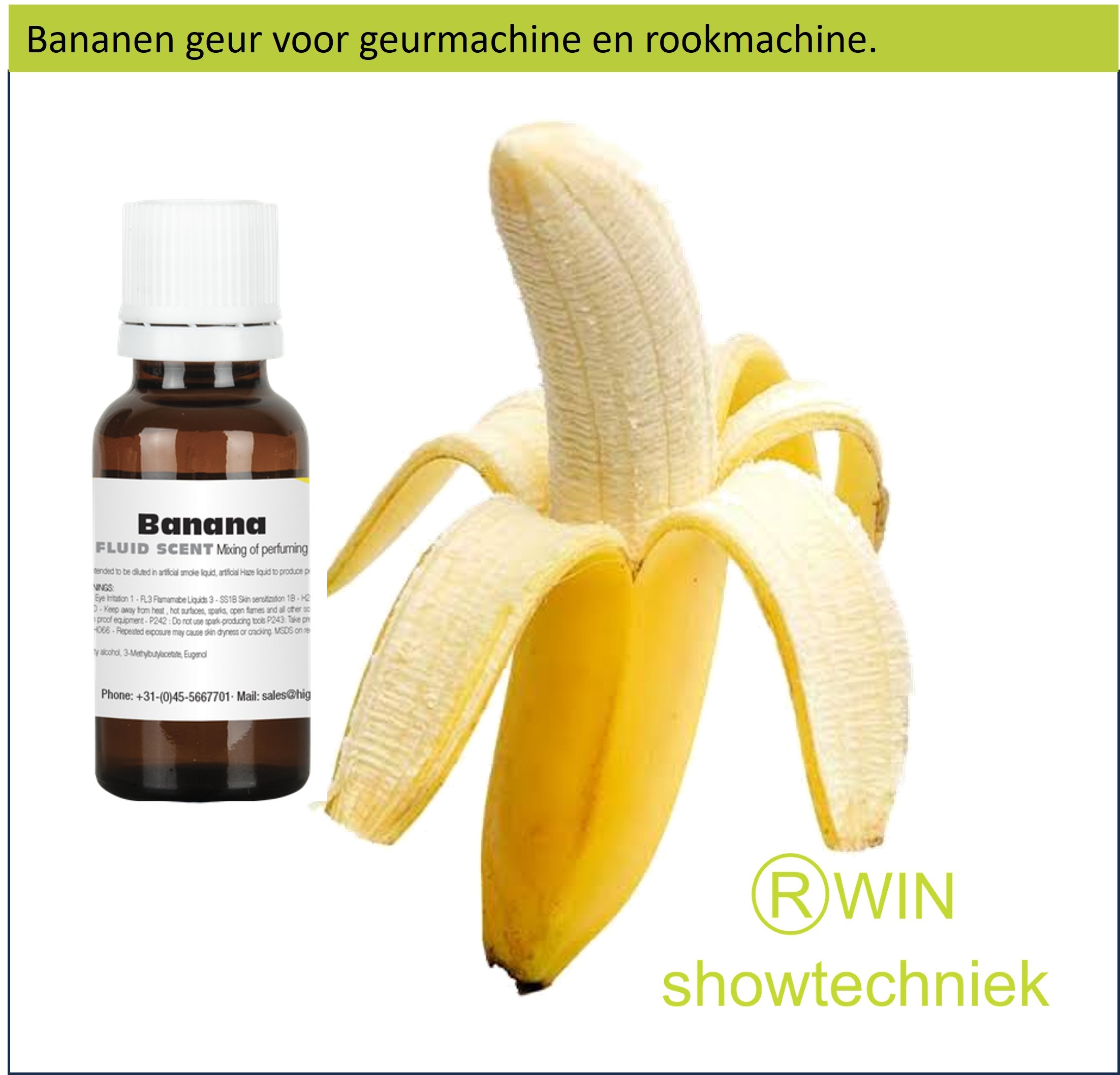 Rookmachine Geur Banaan mengen met 5 liter rookvloeistof.