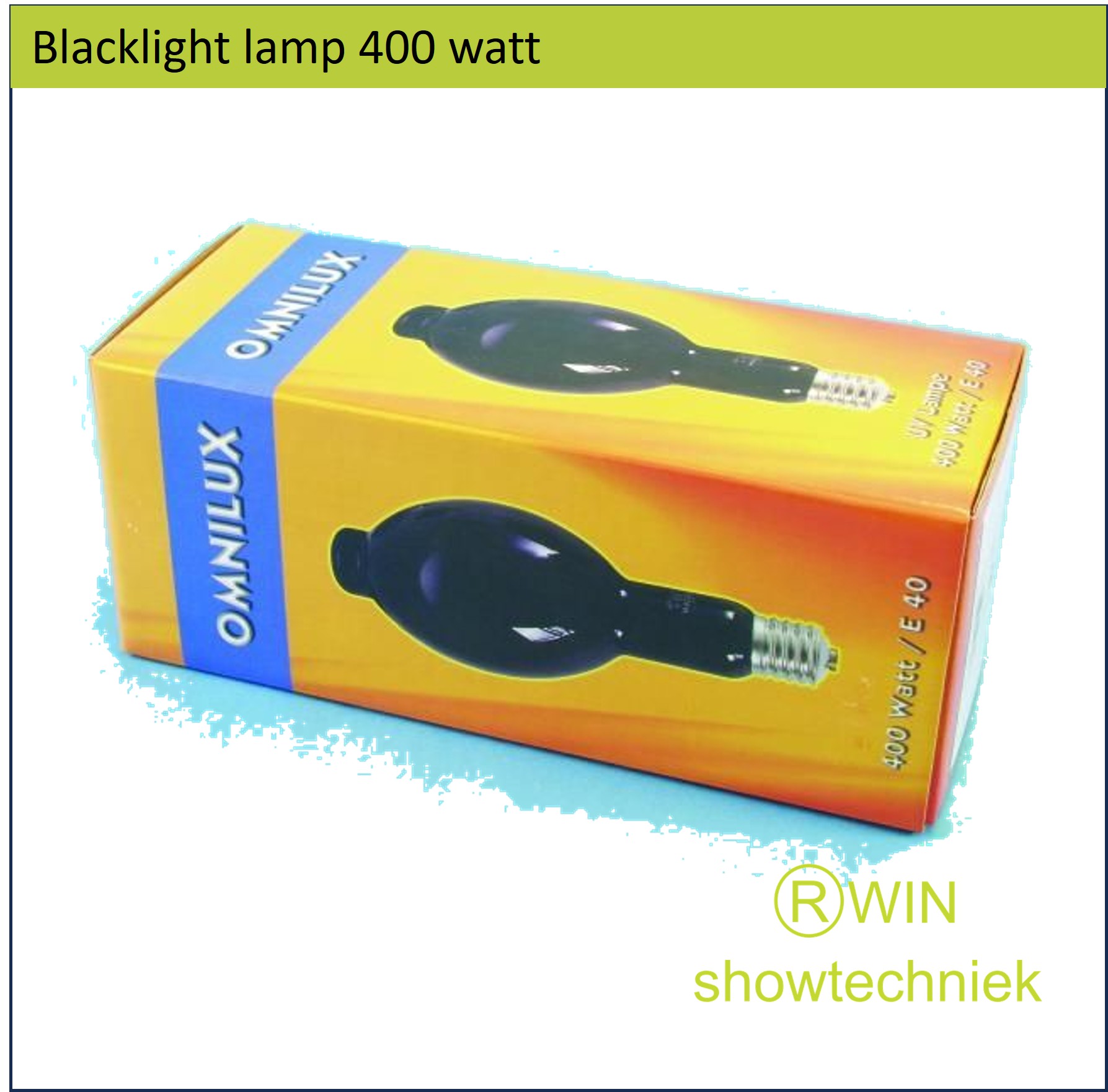 Blacklightlamp 400 watt 240 volt E27 