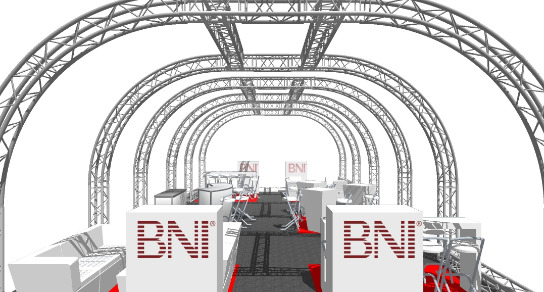 Beursstand Boogstand FD 33 - 21 x 13 x 5 m (LxBxH) - 273 m2