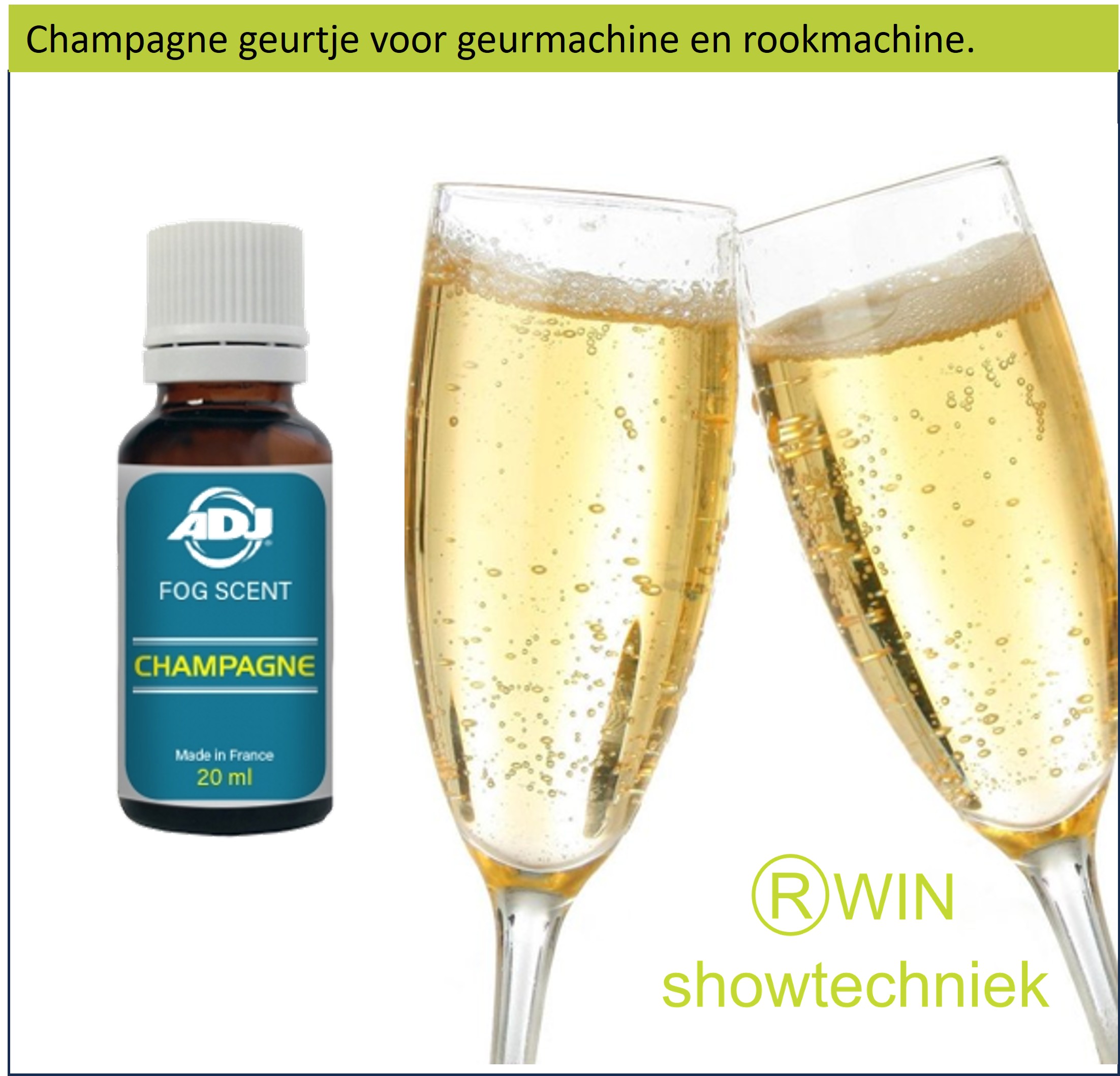 Rookmachine Geur Champagne mengen met 5 liter rookvloeistof.