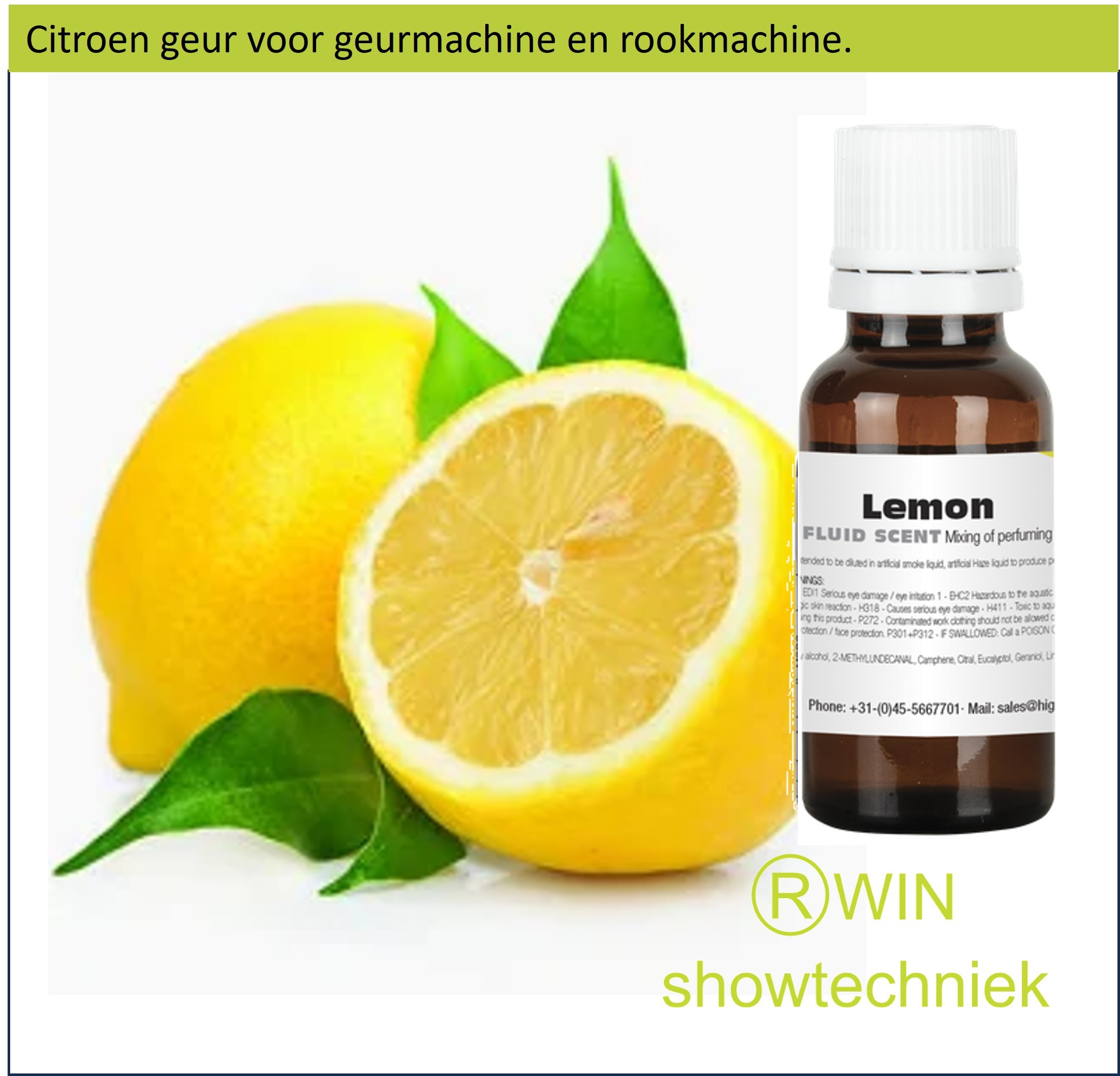Rookmachine Geur Citroen mengen met 5 liter rookvloeistof.