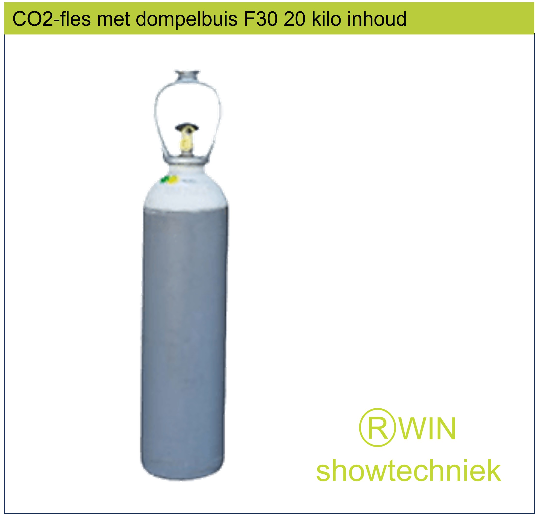 CO2-fles met dompelbuis 27 liter 20 kilo inhoud F30 - totaal 80 kilo 