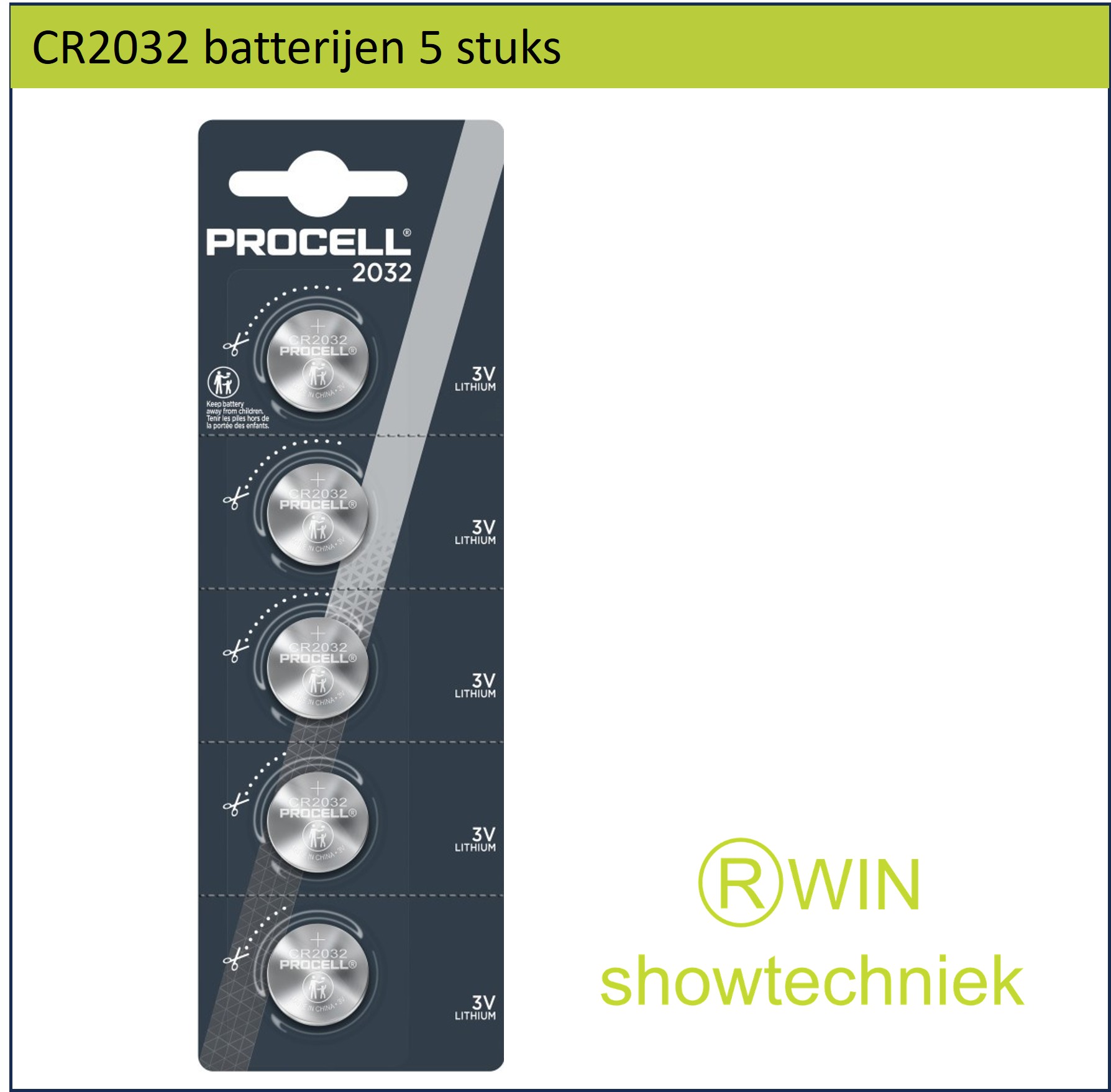 CR2032 Batterijen 5 stuks Duracell Procell 3volt 